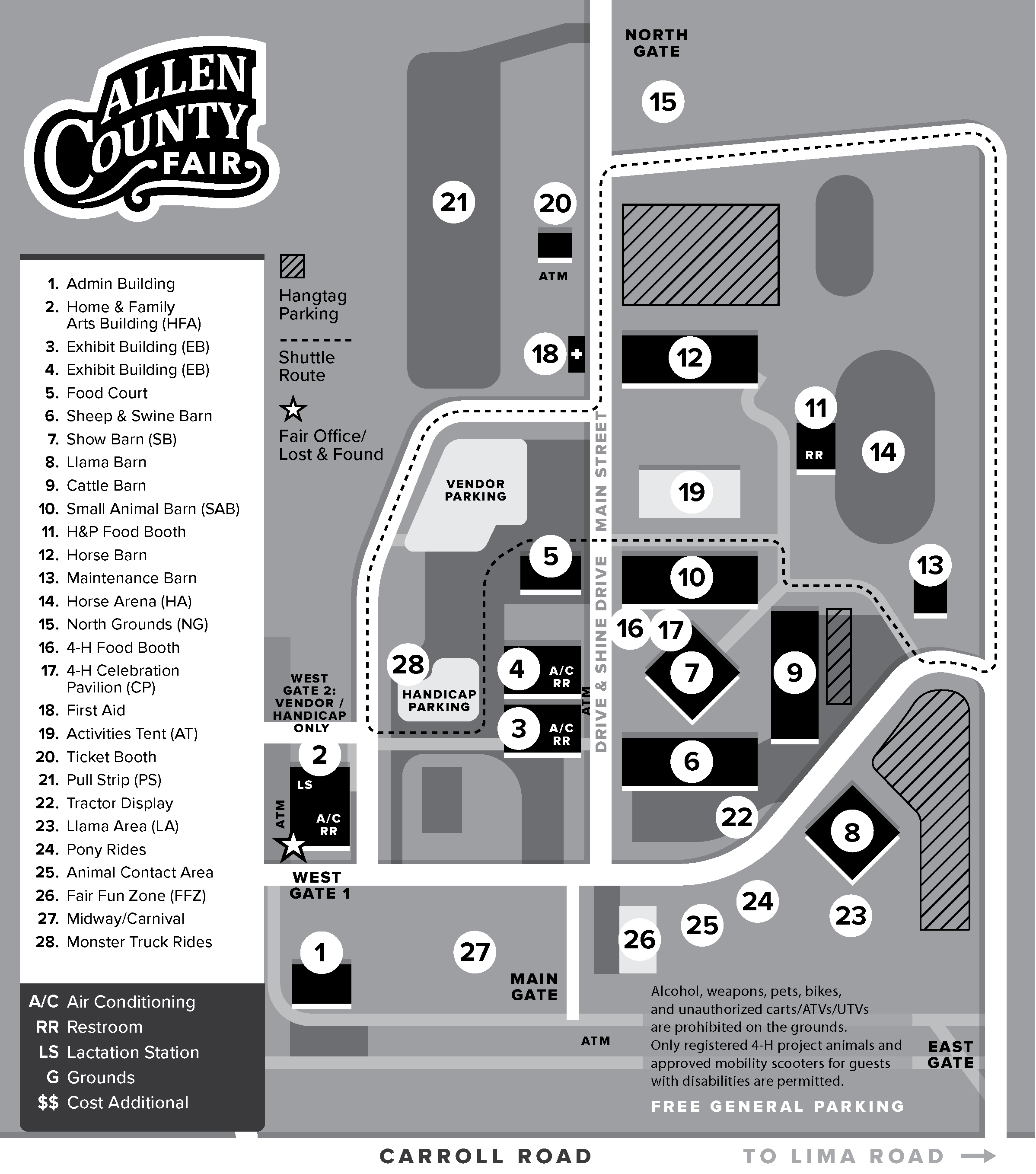 Map of the Allen County Fair