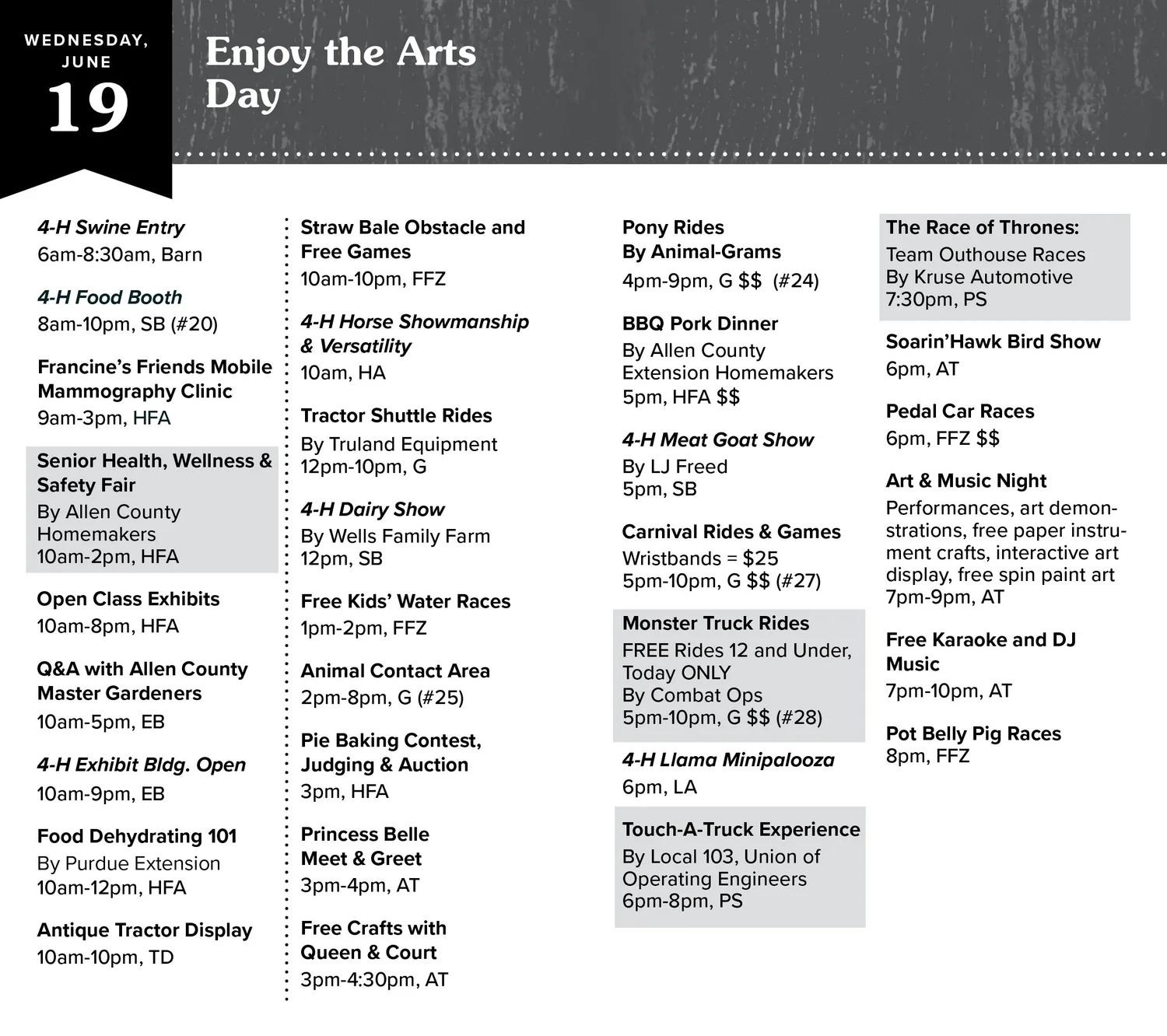 Allen County Fair Full Schedule — Allen County Fairgrounds