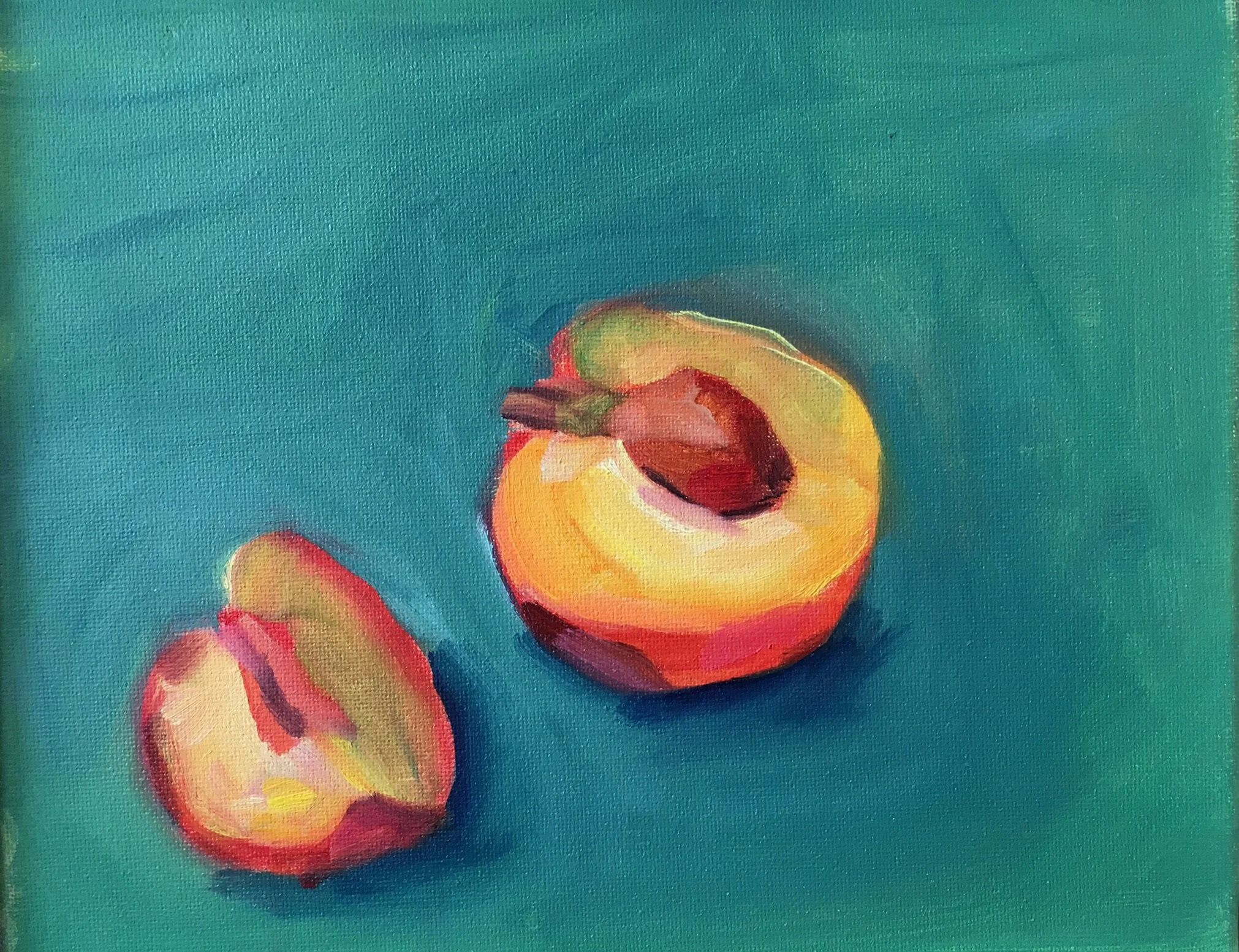 peach in pieces - 10x8, oil on canvas, sold