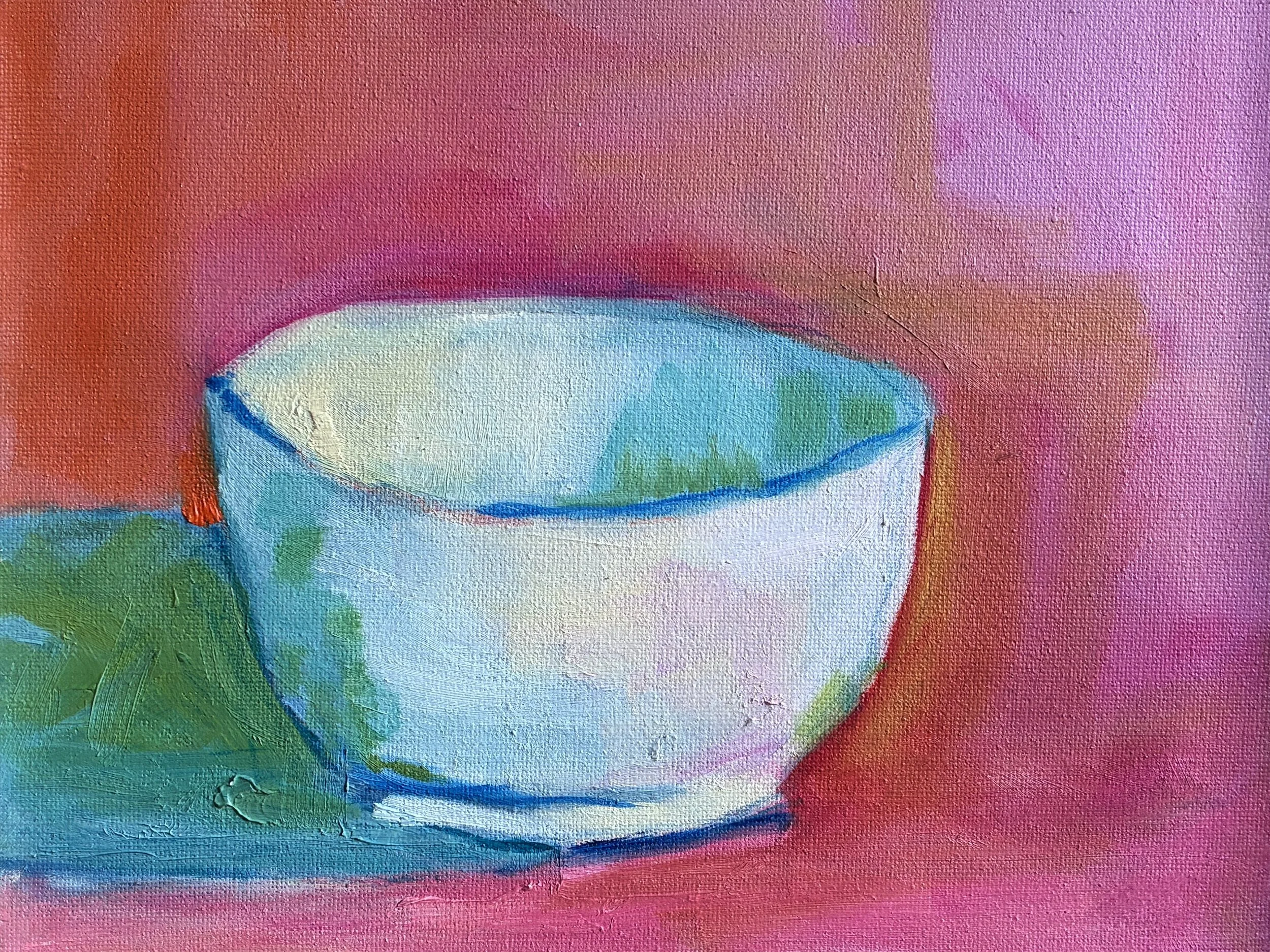 bowl sketch - 8x10 oil on canvas, framed, $80