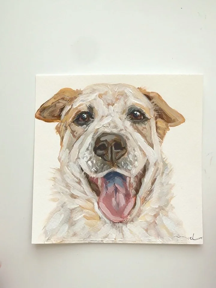 Daisy 🌼 6x6 on paper 

#giftjoy #dogmomgift #dogmomgifts #dogmoms #dogartwork