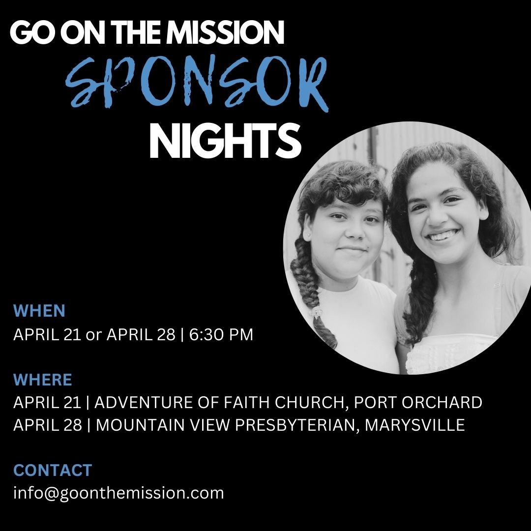 Last call for GO's first annual Sponsor Nights.  Join us in Marysville!

https://www.goonthemission.com/sponsor-nights