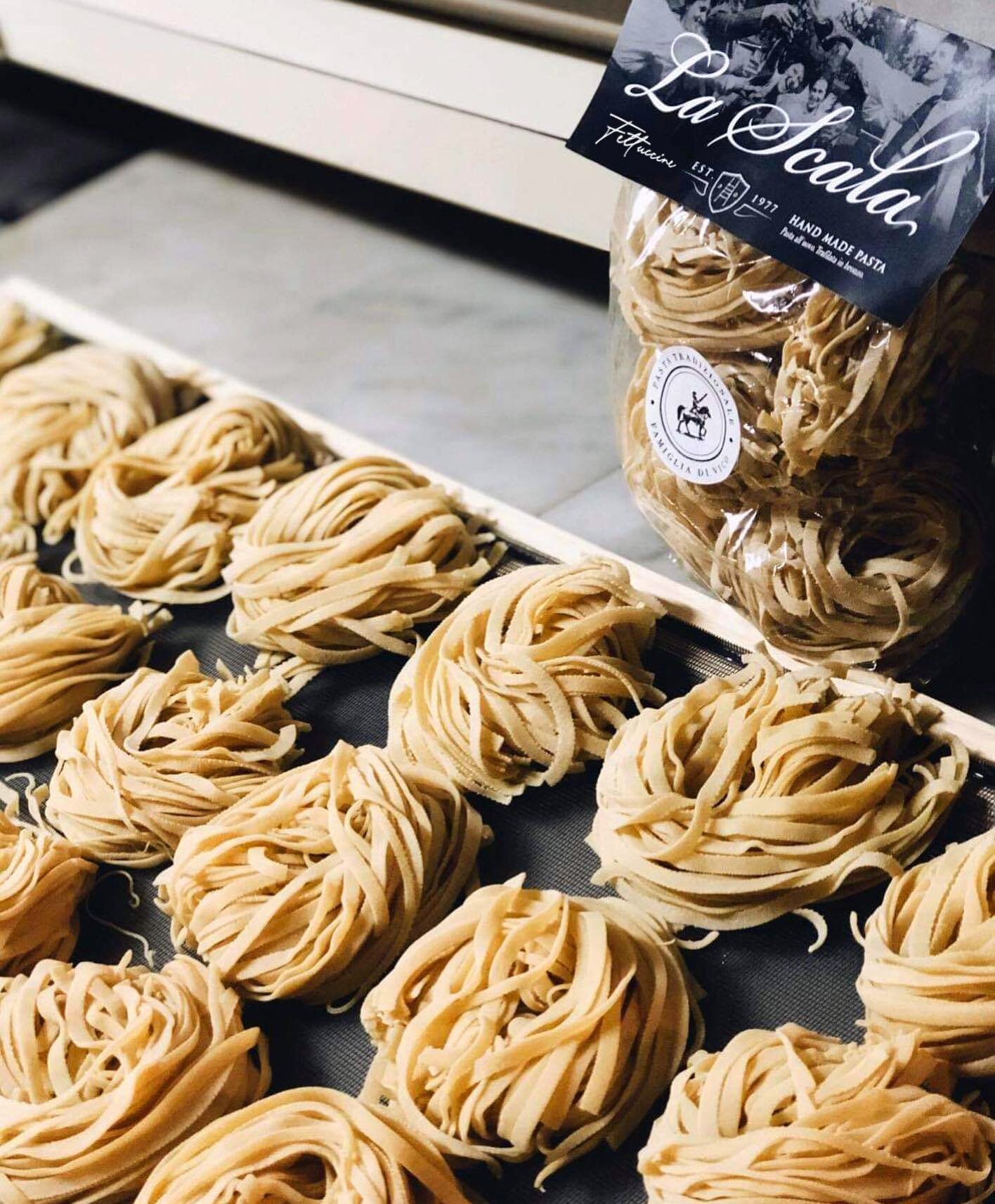 Introducing our very own range of handmade dried pasta 🍝 take a little bit of La Scala home with you this Easter. 
Available for purchase at @broomesfruitveg &amp; @lapiccolagrosseria 
OPEN TONIGHT - 5pm pick up and delivery
