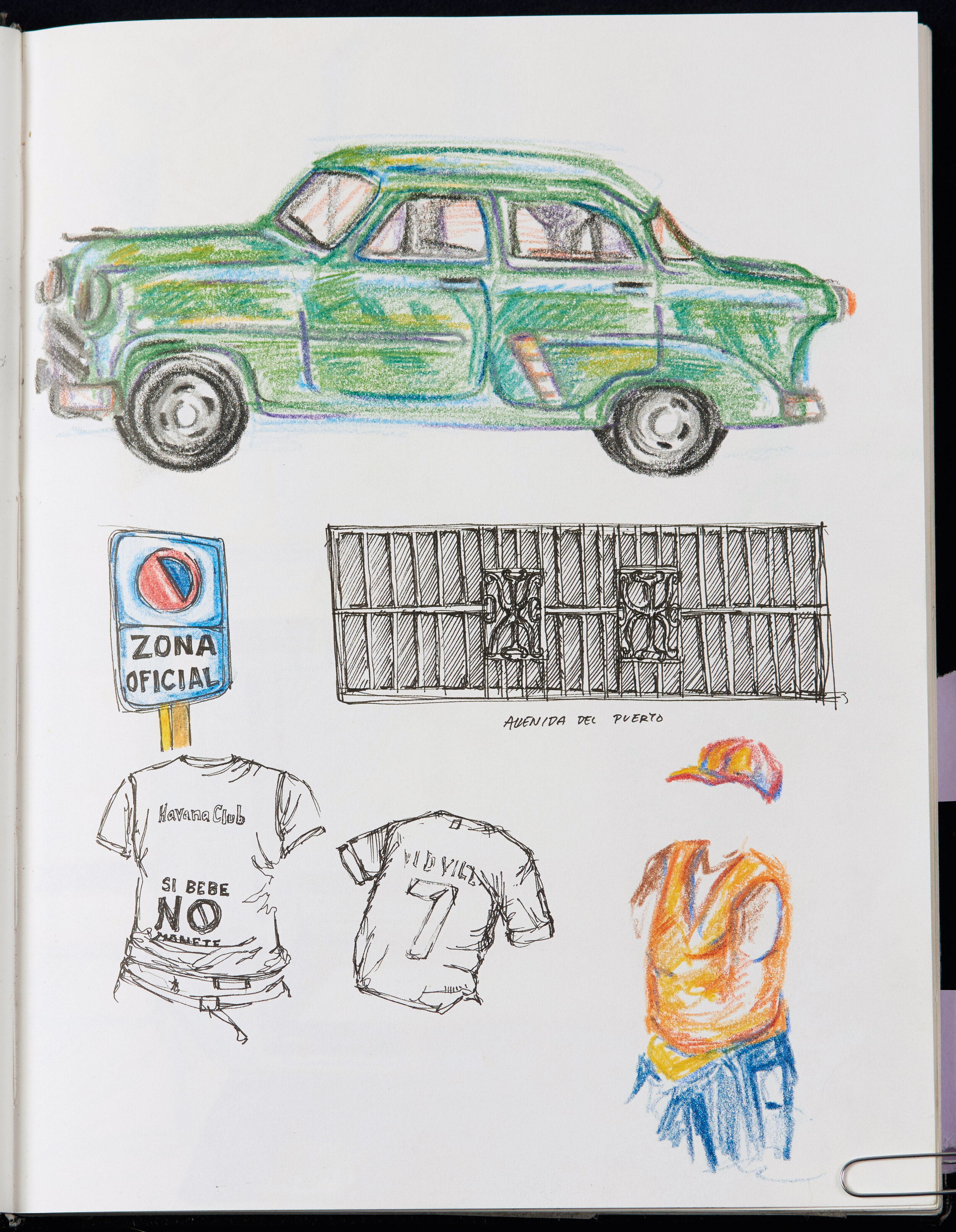Cuba - pen, colored pencil, 2018