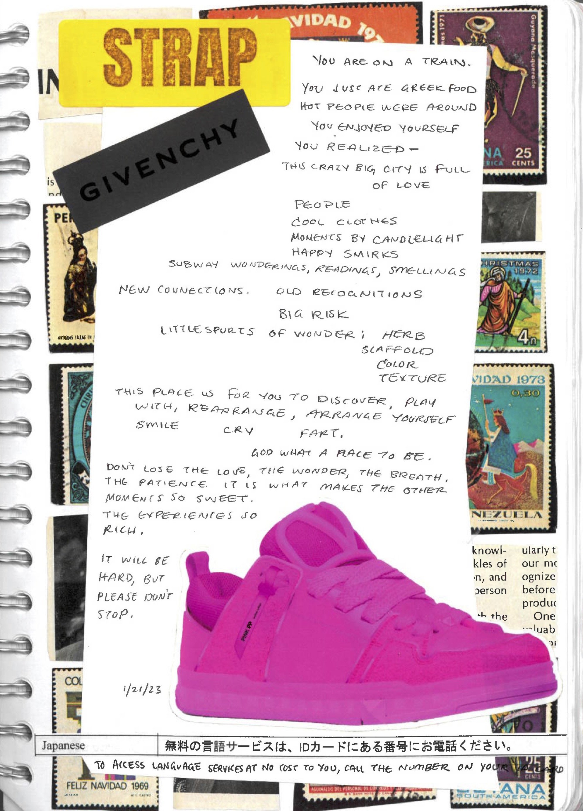 NYC - pen, poem, collage, 2023