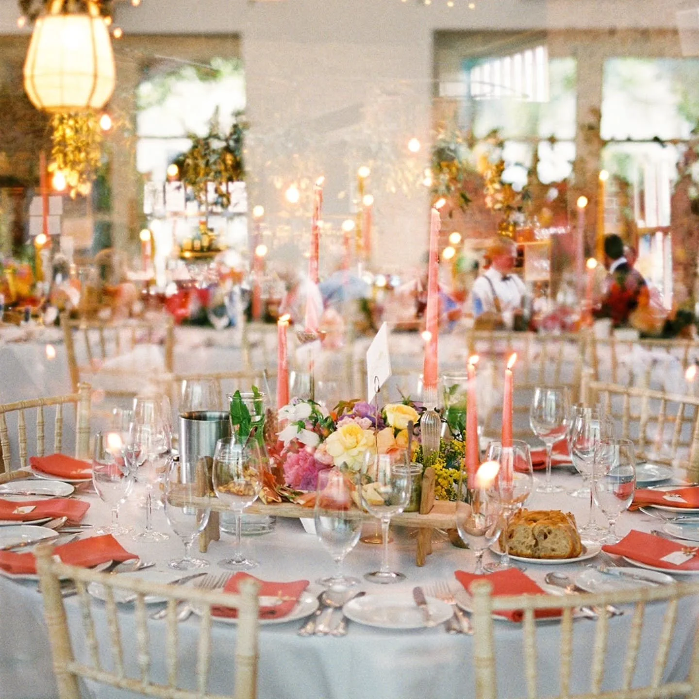 @liviafigueiredowedding took double exposure on film - a mistake, she said. Magic, I think.

The stillness of the dining room before guests arrived, layered with dinner in full swing - lit faces, raised glasses, flowing conversations... It should be 