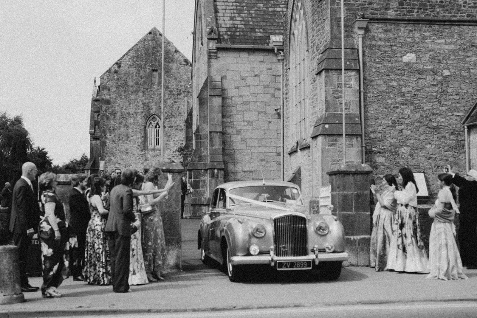 Guests arriving together for a destination wedding ceremony in Adare Manor Ireland
