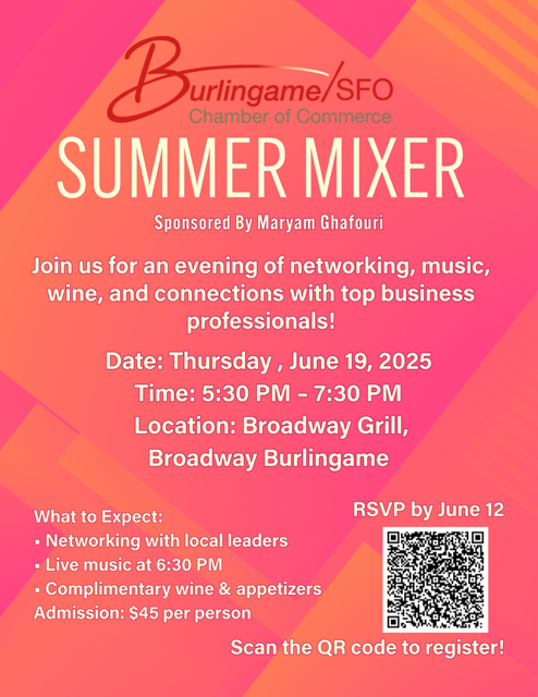 Summer Mixer Sponsored by Maryam Ghafouri with the Burlingame Chamber
