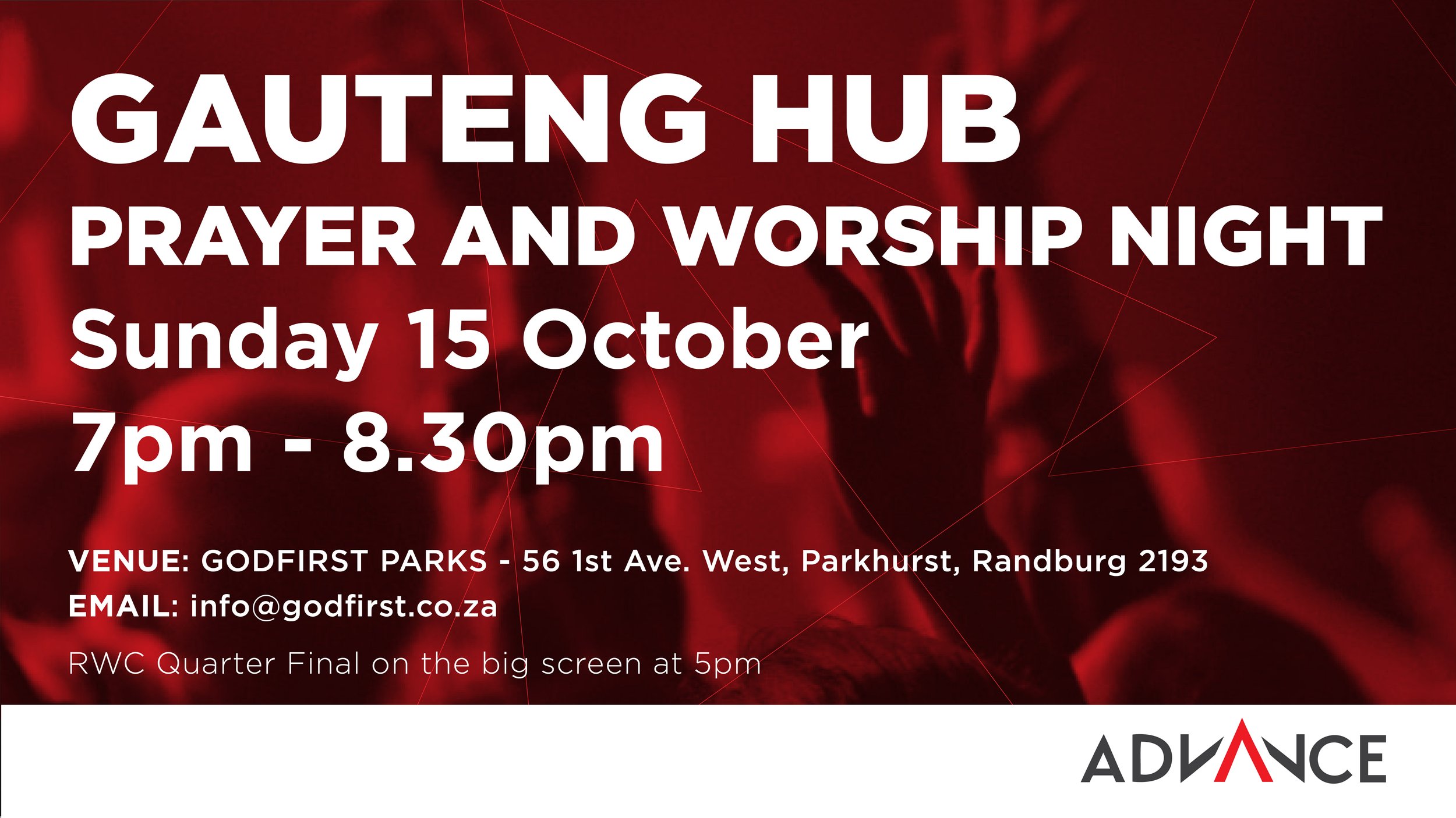 Gauteng Hub Prayer and Worship Night at God First Parks. — G1 Fourways