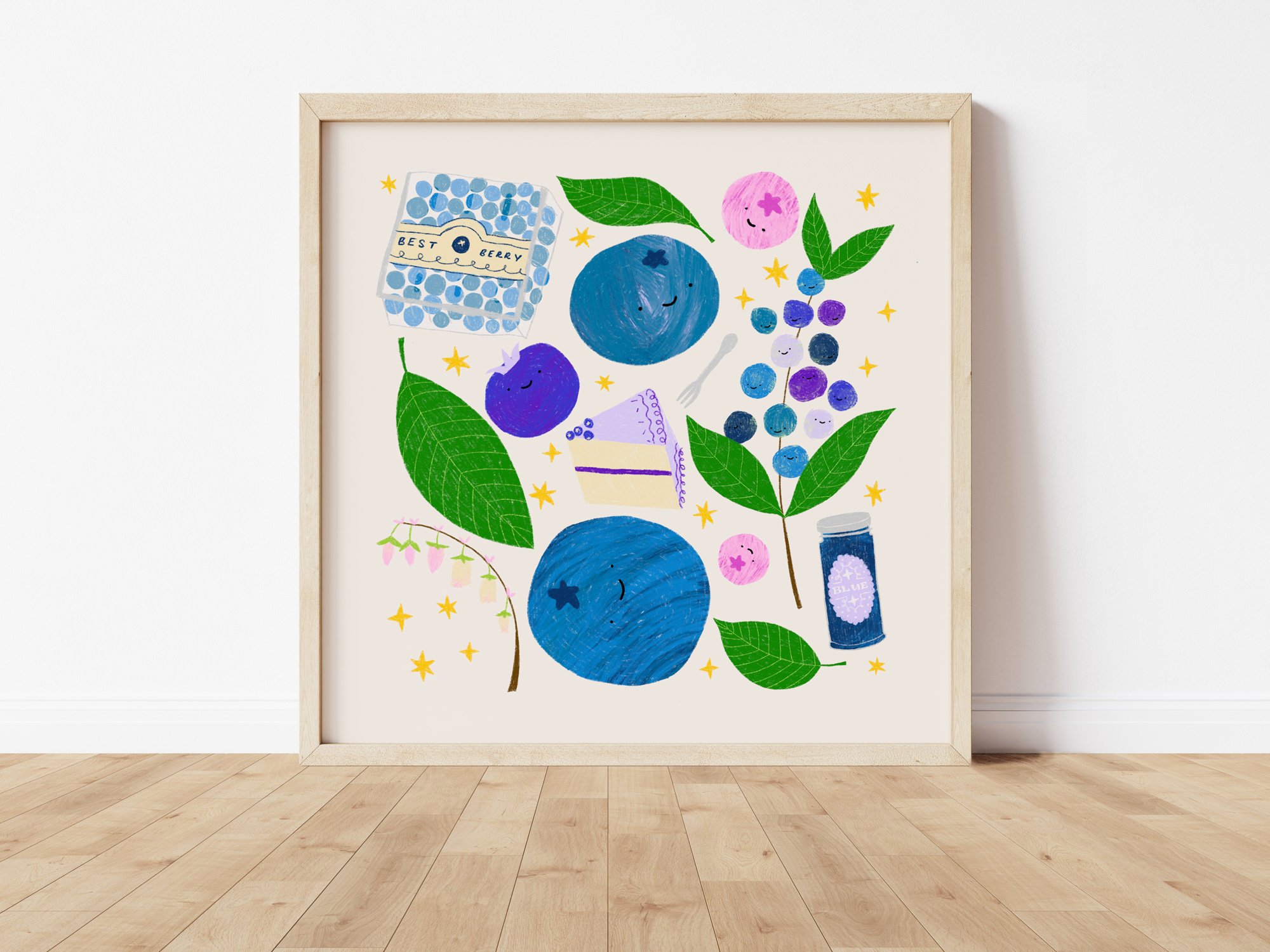 Blueberry Art Print - Square