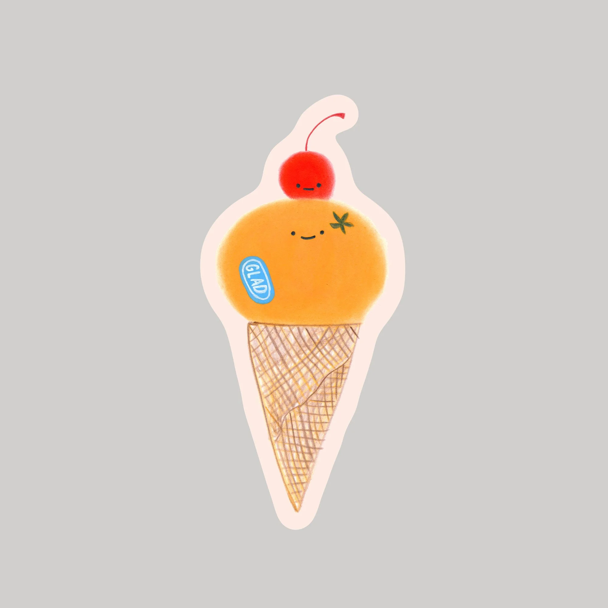 Orange Icecream Sticker