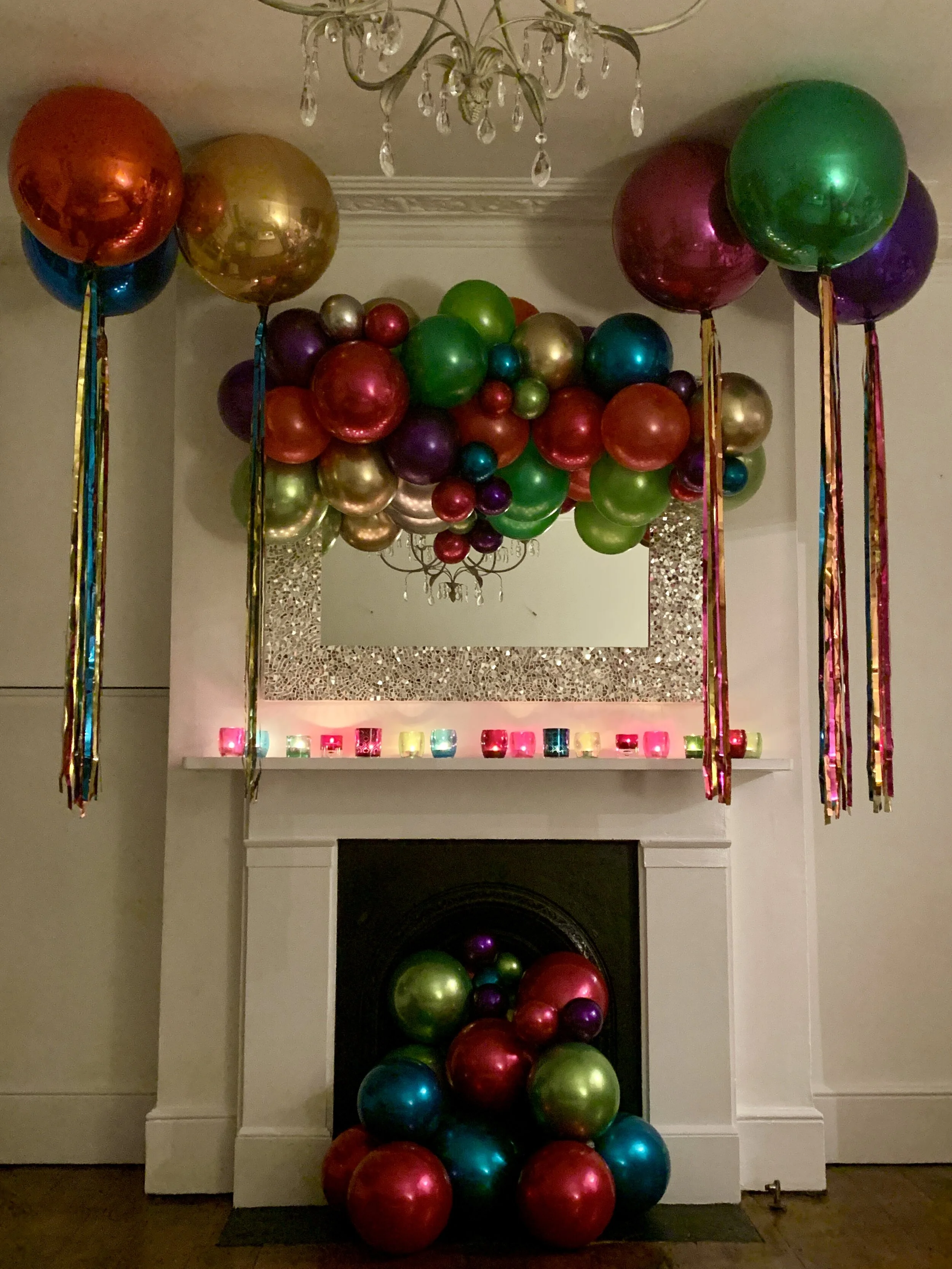 Metallic multi coloured Christmas balloon garland - Shenanigans.jpeg