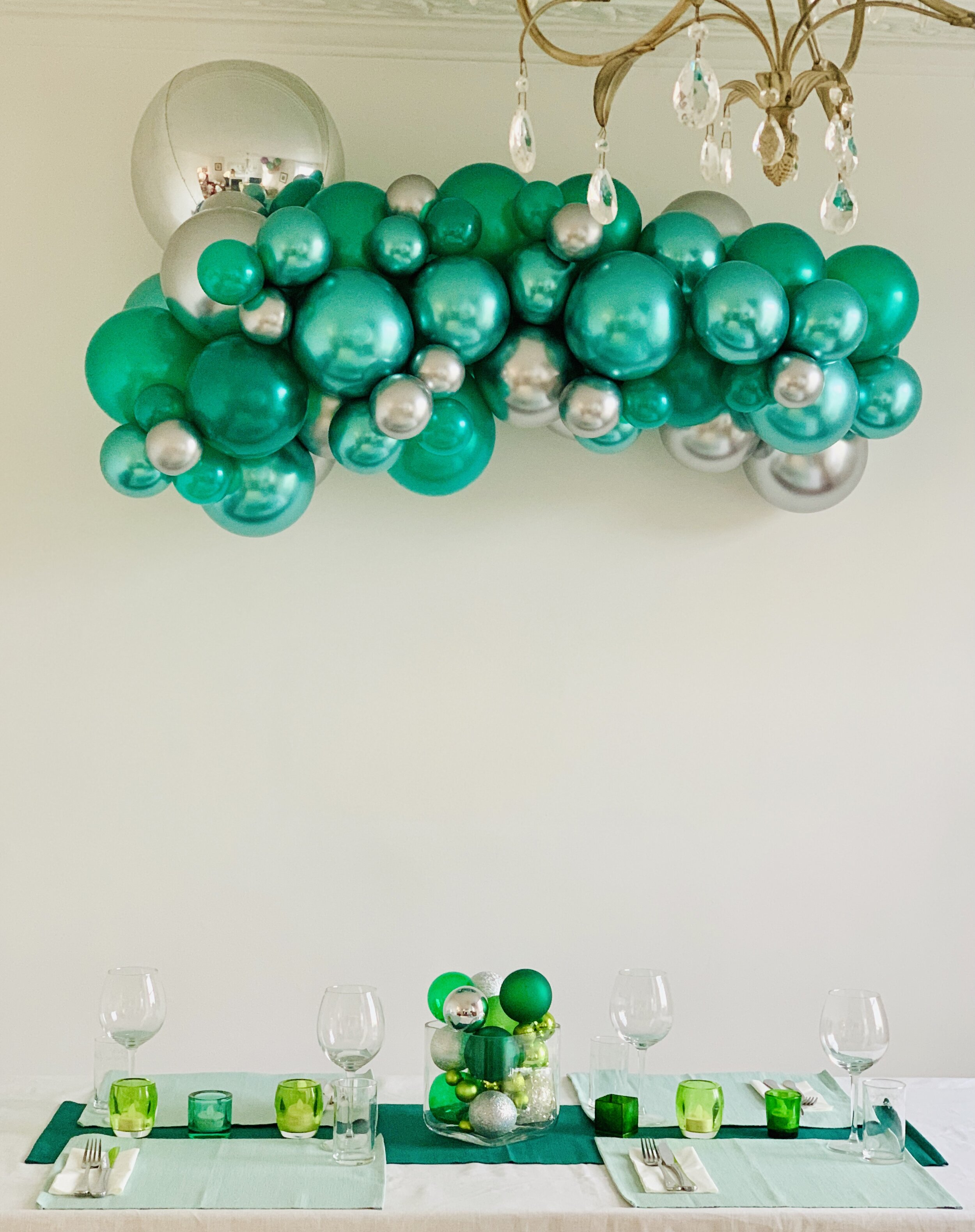 Metallic green Christmas balloon garland - Shenanigans.jpeg