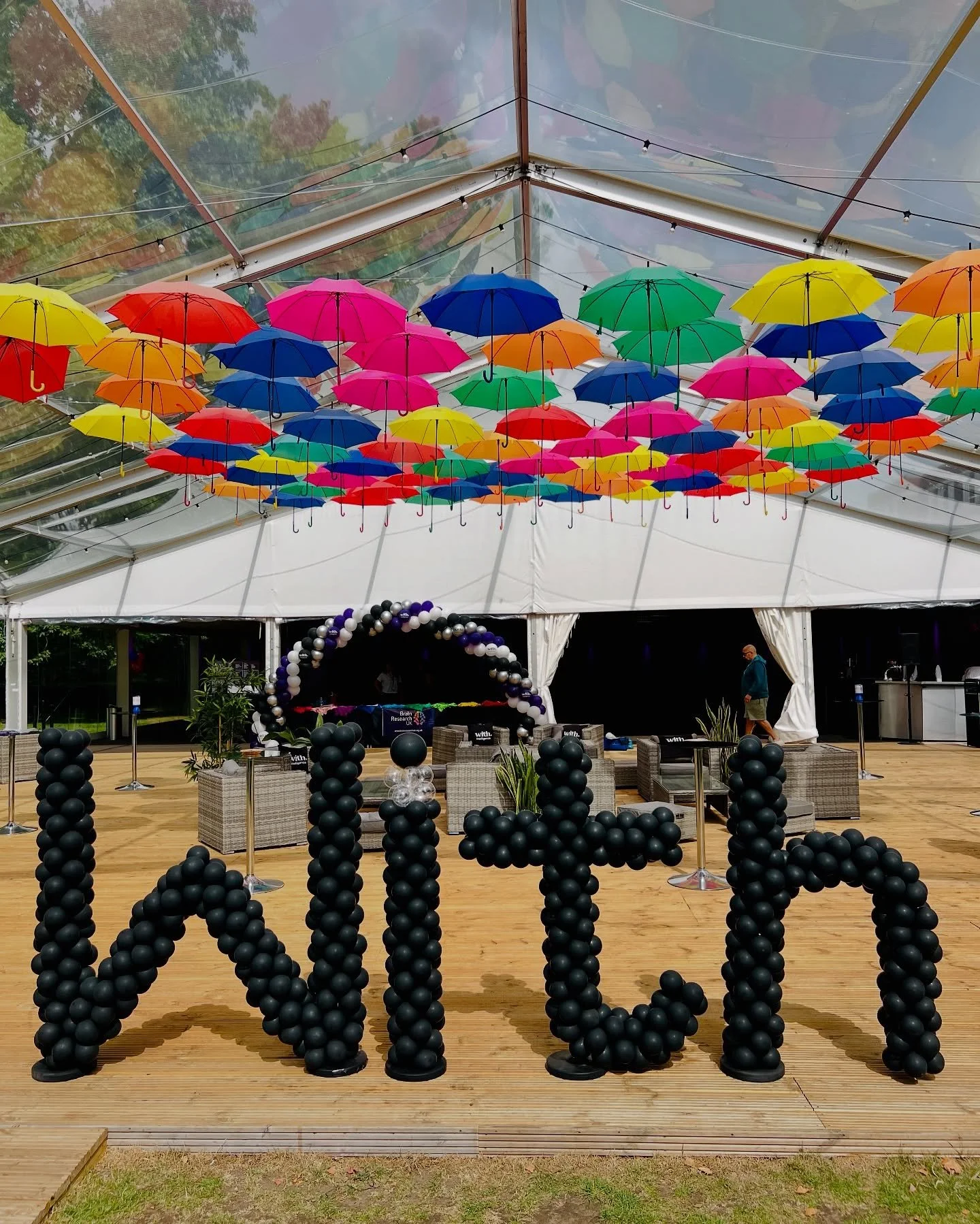 We were delighted to provide our giant balloon letters and custom logo arch for With Intelligence  annual summer charity day in memory of much-missed colleague, Jack Lewis. 

This special day took place at Regent&rsquo;s Events  and brought colleague