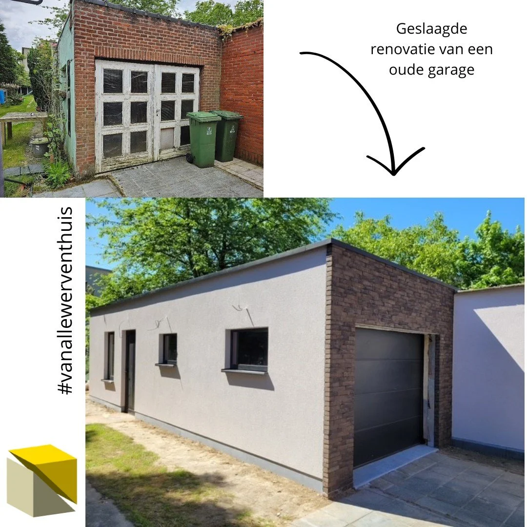 Deze oude garage werd niet gebruikt.  Na renovatie kan de ruimte weer optimaal benut worden. #vanallewerventhuis #inter_fastbv #extraruimte