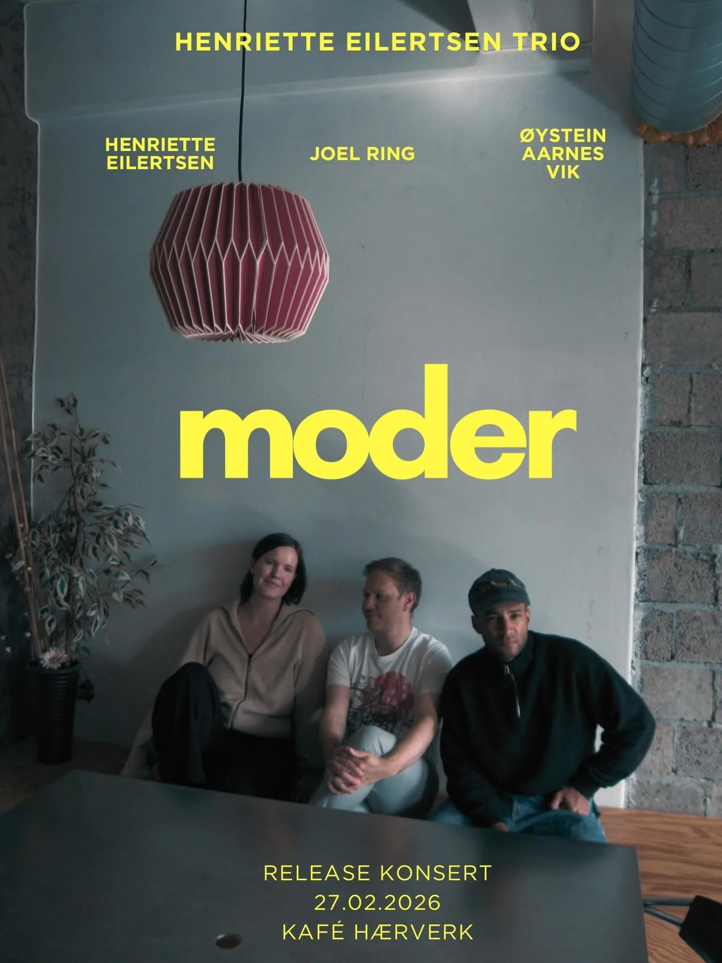 Fredag 27. februar spiller vi releasekonsert for albumet &laquo;Moder&raquo; med Henriette Eilertsen Trio p&aring; @kafehaerverk 
🍿
Det blir en dobbel releasekonsert delt med fantastiske Jonas Cambien/ Magnus Nergaard/ Dag Erik Knedal Andersen
🍿
Jo