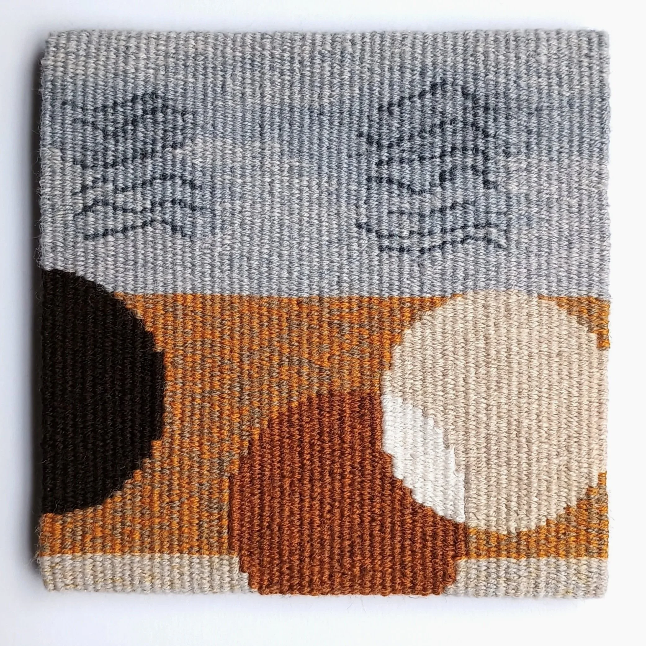 Handwoven tapestry of Tawny Owl by Bridget Lane Weaving