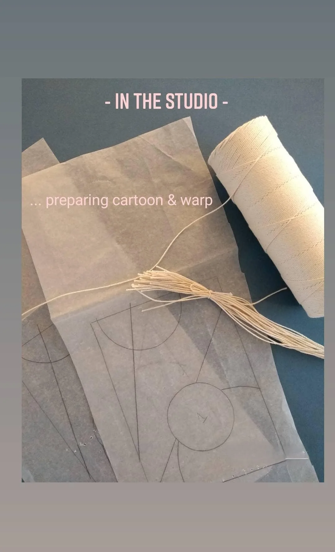 cotton tapestry warp and a cartoon design