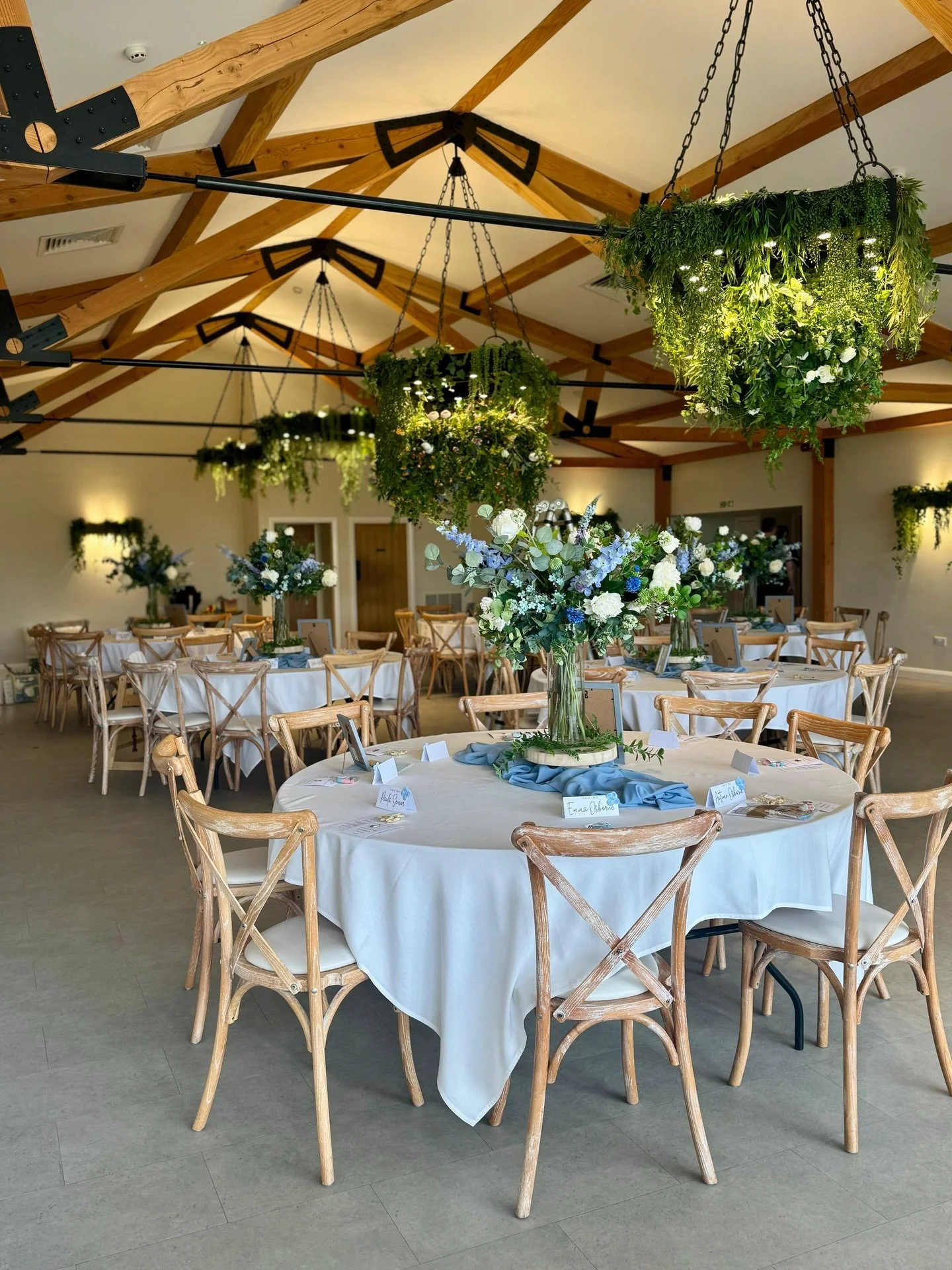 It&rsquo;s giving Bridgerton 🩵

Our powder blue centrepieces were very popular at our showcase at @norwoodparkestate last month, coupled with our NEW powder blue table runners and chiffon chair drapes, lots of people saying it&rsquo;s very Bridgerto