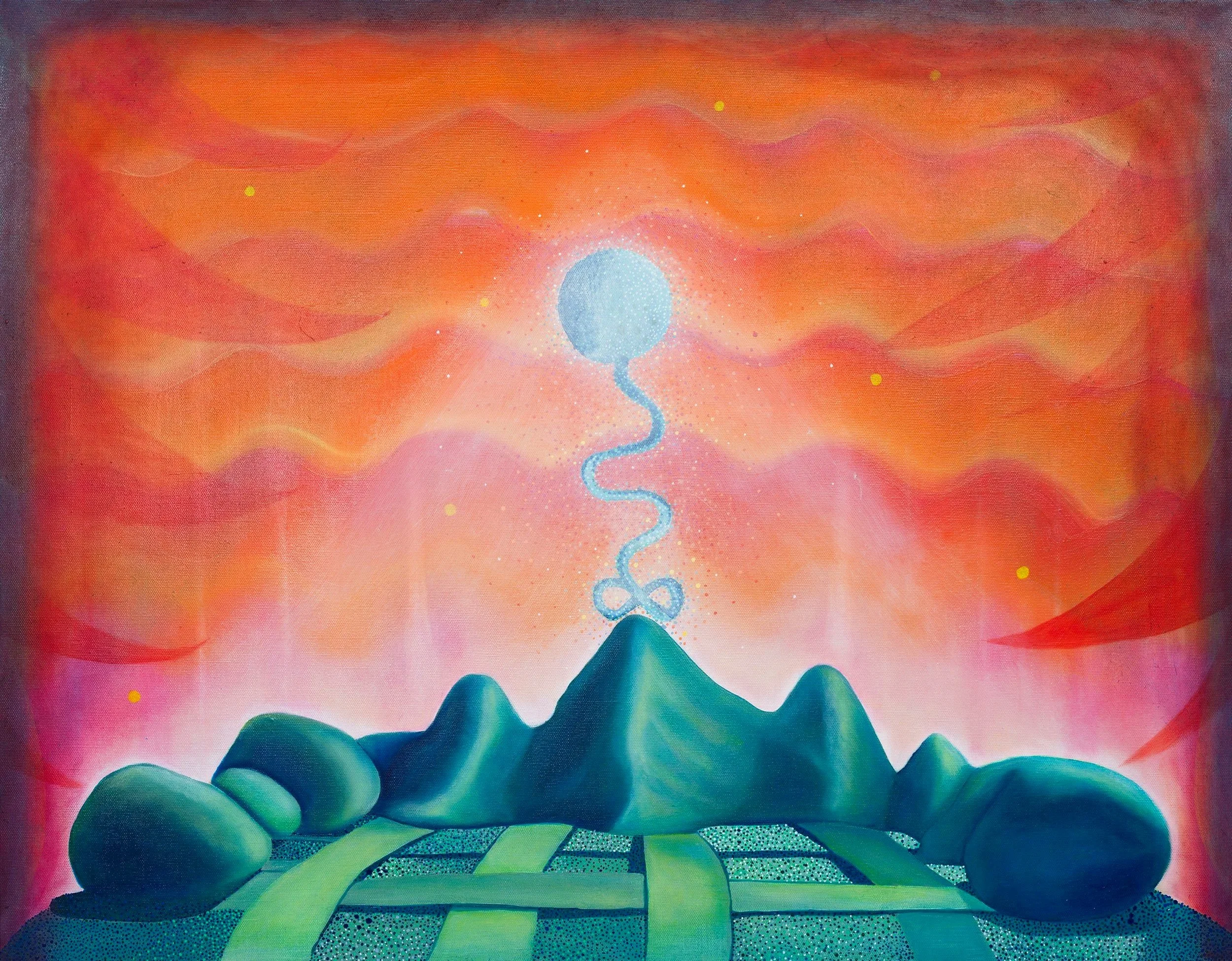 No Man’s Nanoland, 2026, Oil on Linen. 70cm × 90cm.