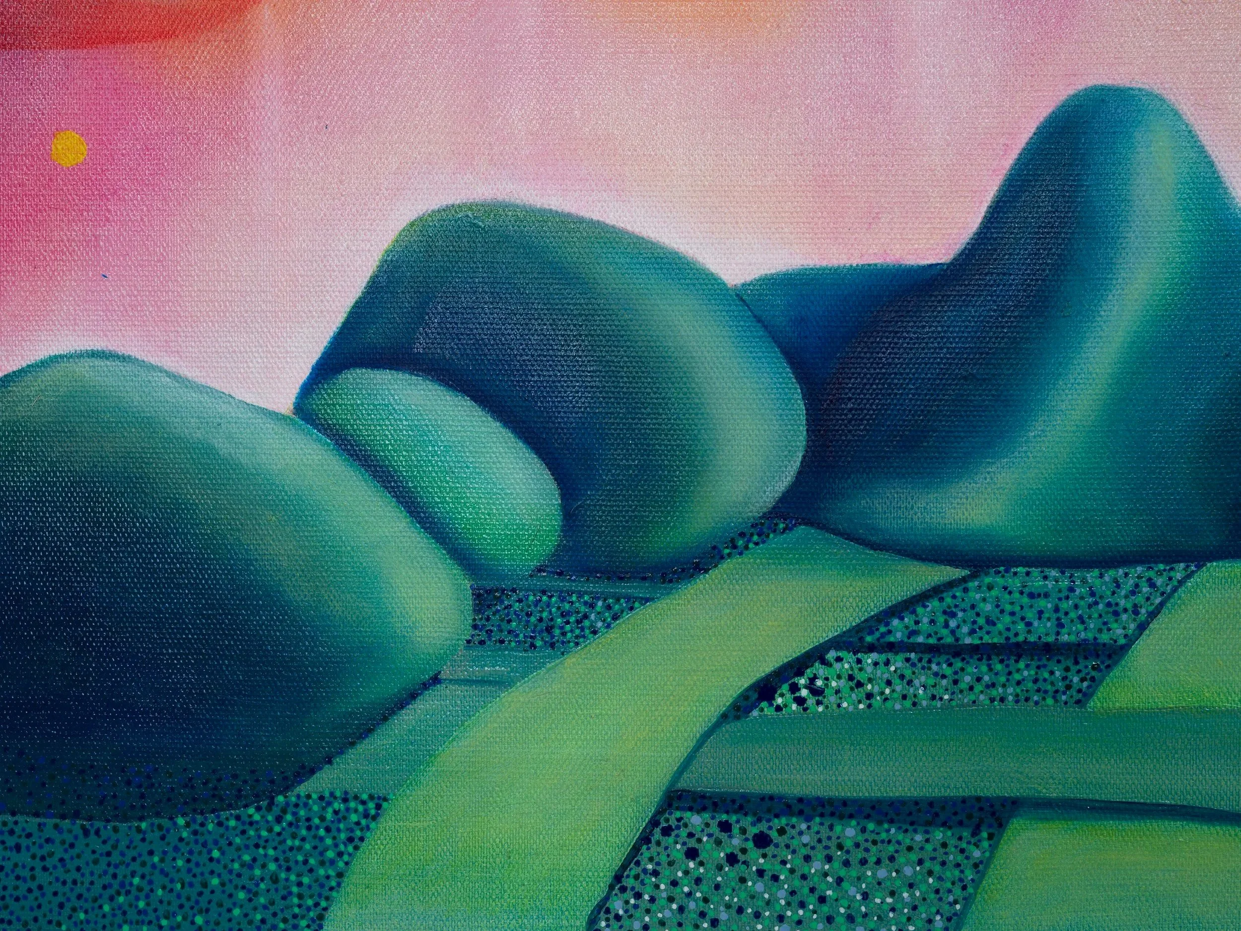No Man’s Nanoland, 2026, Oil on Linen, 70cm × 90cm