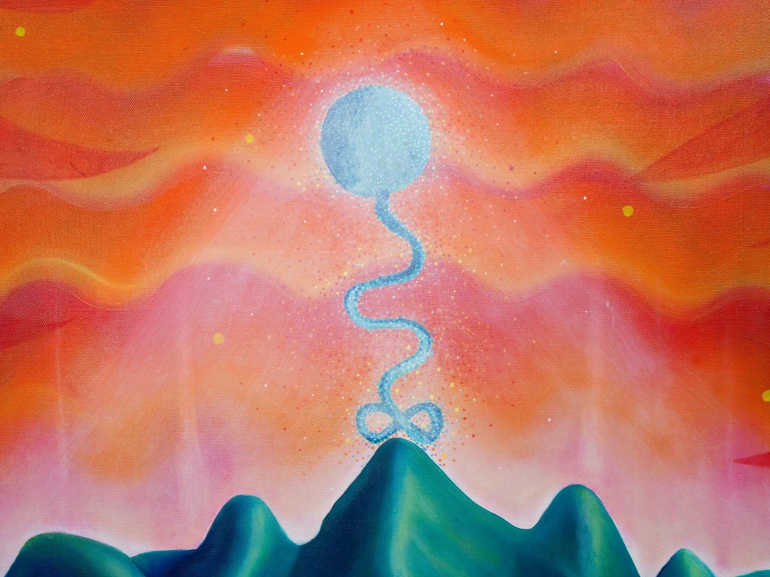 No Man’s Nanoland, 2026, Oil on Linen, 70cm × 90cm