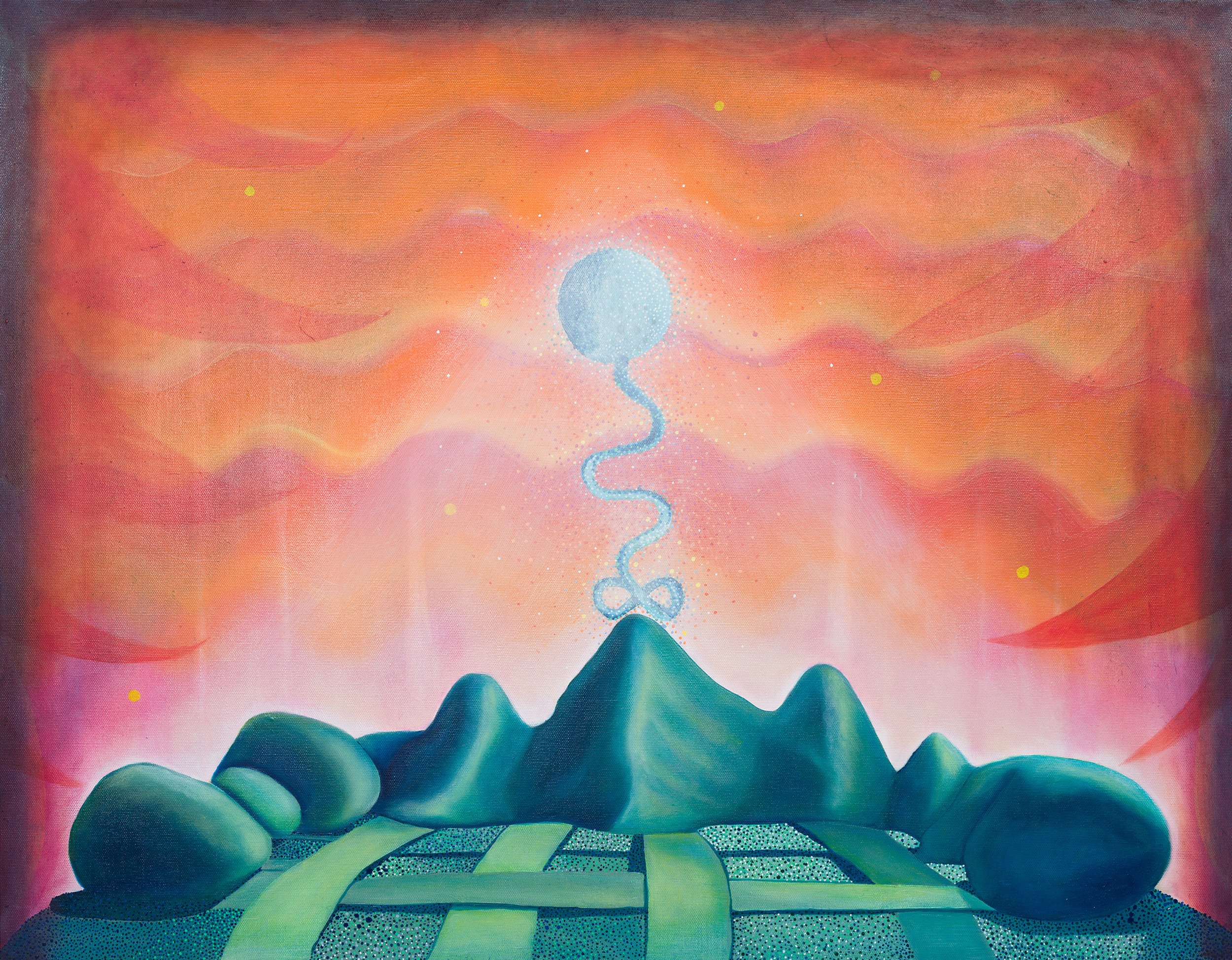 No Man’s Nanoland, 2026, Oil on Linen. 70cm × 90cm.