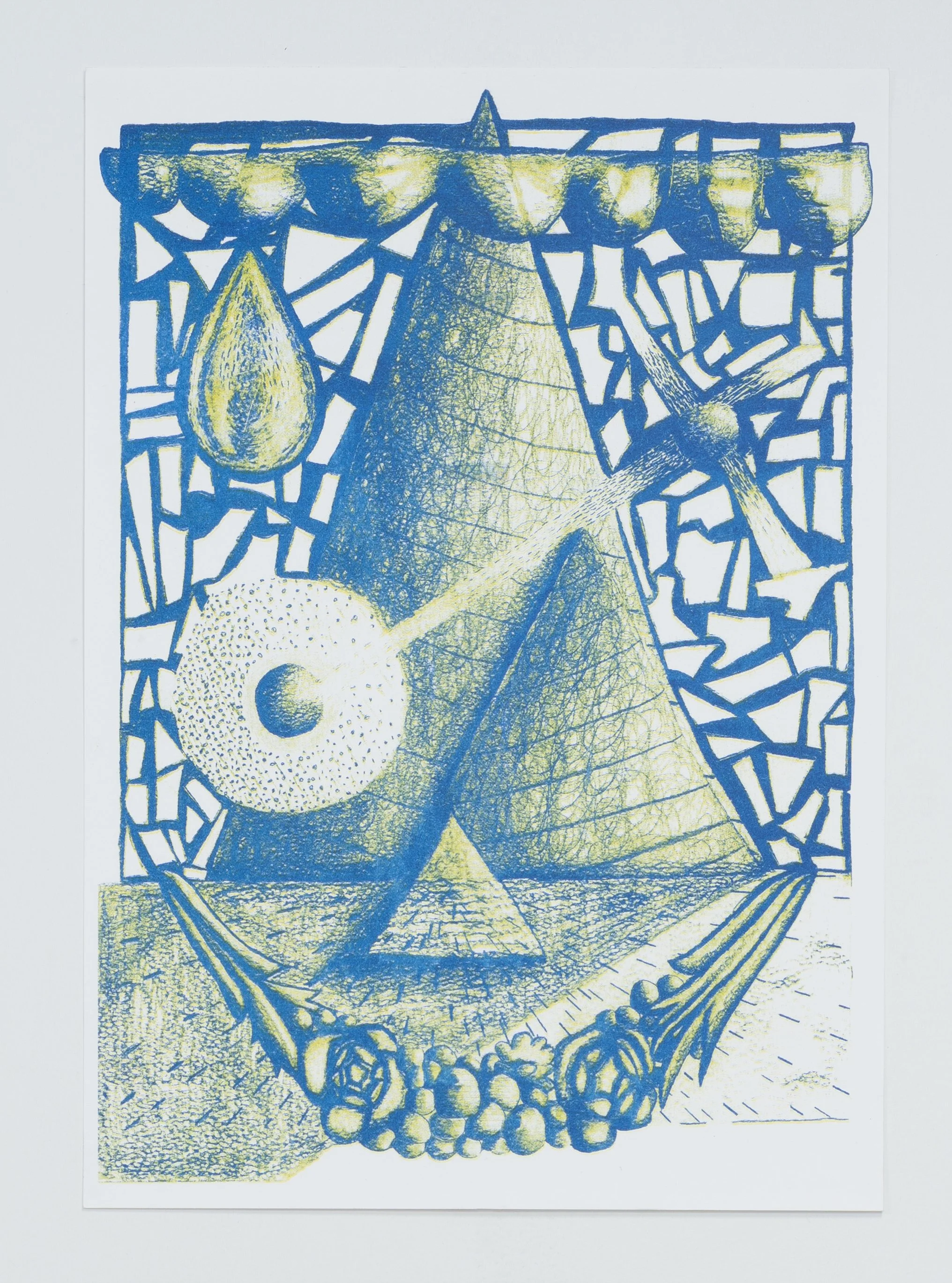 Riso Series of Transcendental Drawing, Riso prints and Graphite Drawing on A3