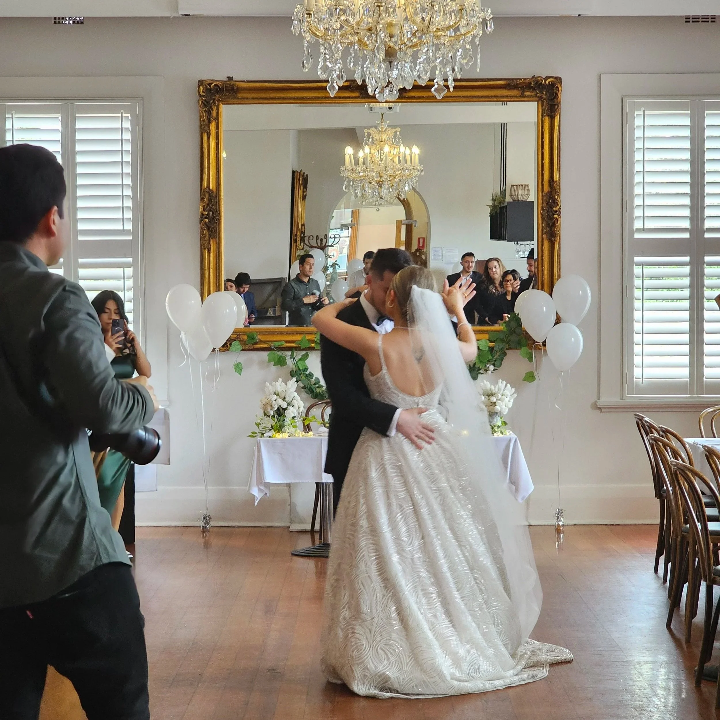 Melbourne Weddings. Bride & Groom Dancing at Postmaster Hotel Kew Function Venue