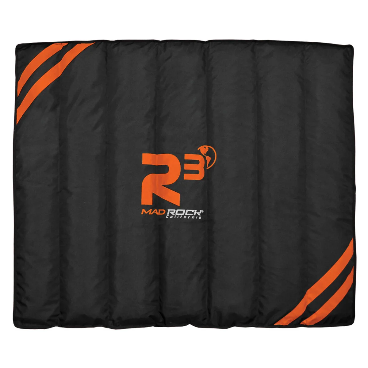 The Mad Rock R3 a radical new direction in pad design. A baffled design creating chambers filled with recycled EVA foam, which can be easily wrapped around or draped over objects.