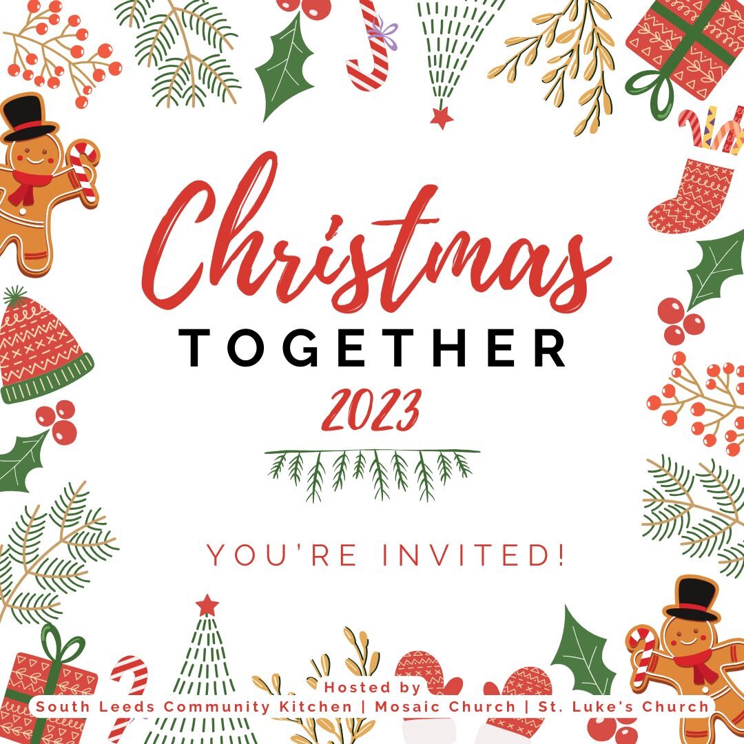 Alone on Christmas Day? Join us for a free Christmas meal, fun games and music at St. Luke's Church, Holbeck LS11 8PD!
You can arrive from 2pm, food will be served from 3pm, games and music until 5pm. 
Bring a friend!