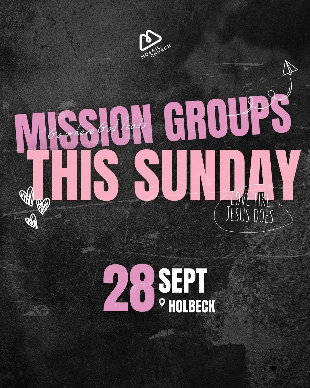 This Sunday we are meeting together in our Mission Groups.  Come and join us in community with a chance to catch up, pray and spend time together.  We hope to see you there!