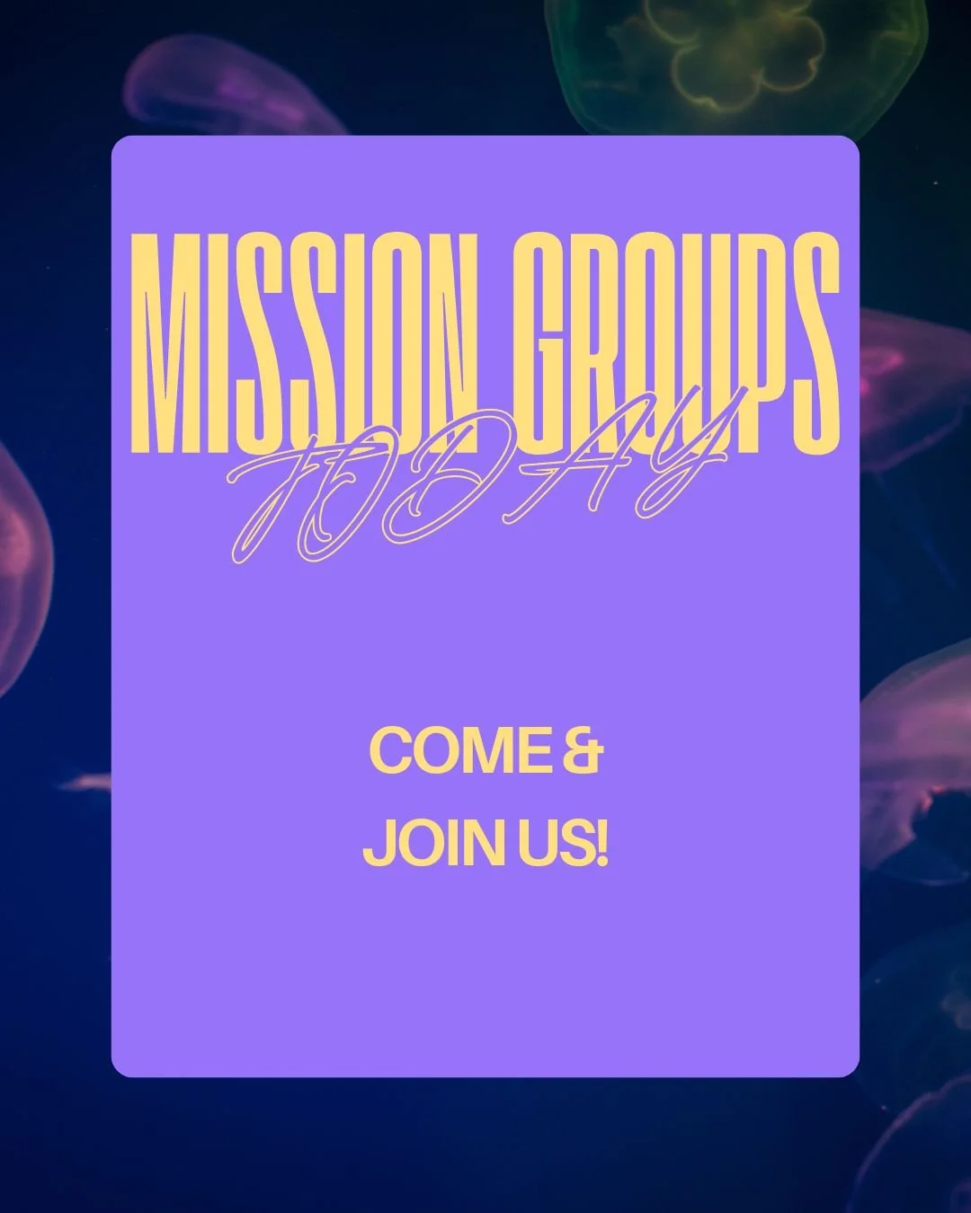 It's Mission Groups today!  We are looking forward to seeing those of you who can make it. 🙂
