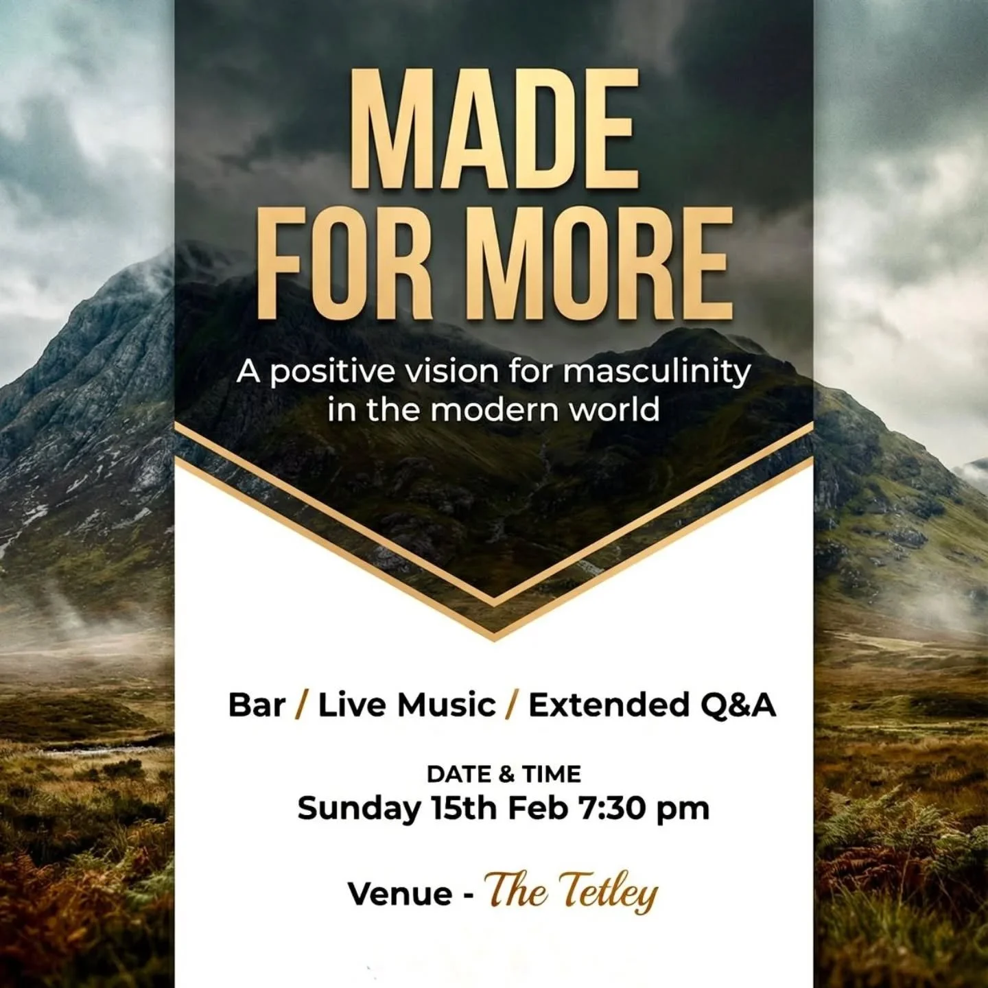 Men, let's be honest, we're not always the best at talking about what really needs to be talked about.
Here's an opportunity to change that!

Sunday 15th Feb,  friend, author and speaker @jamesacray from @xtreme_character_challenge_uk 
Is joining us 