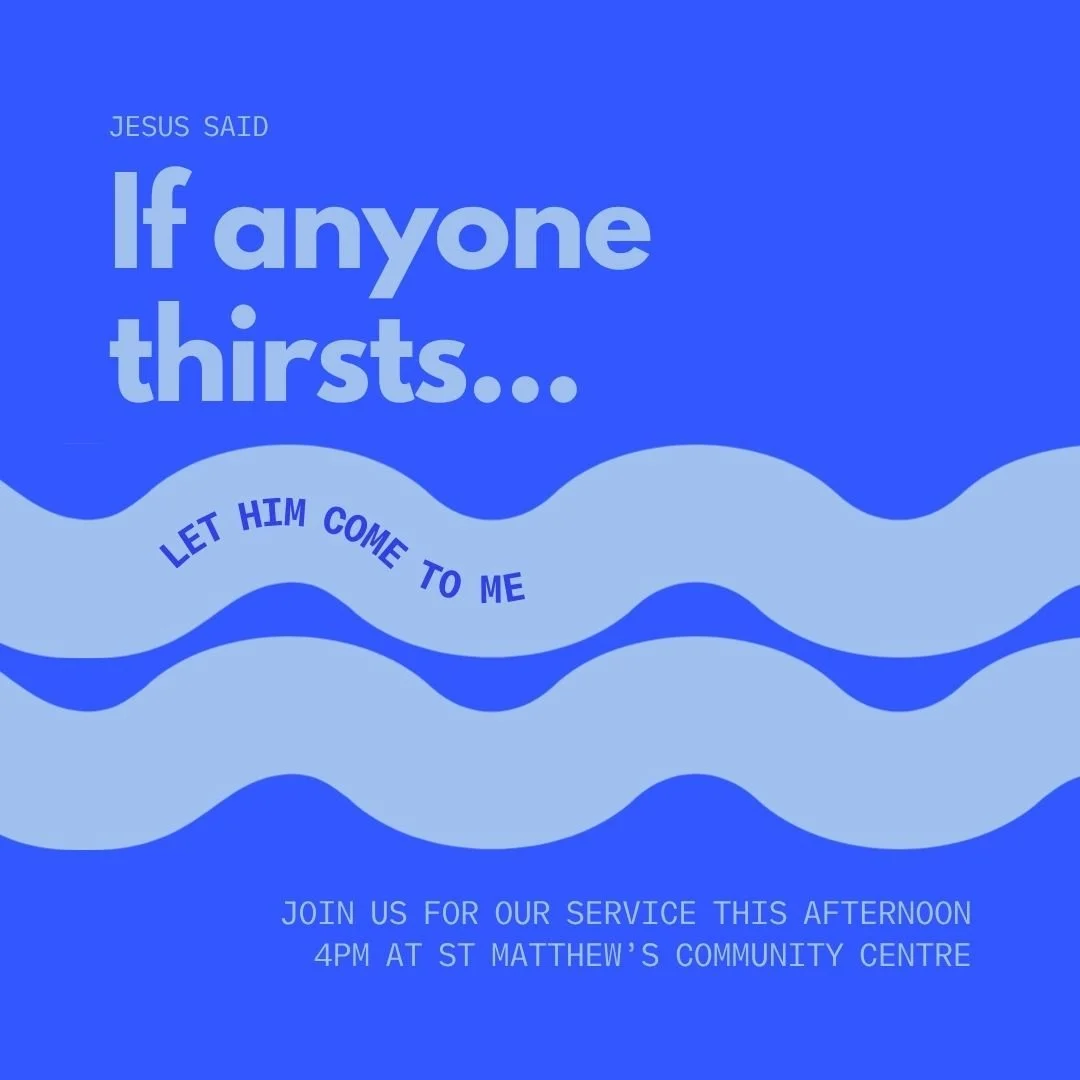 Jesus invites us all to the well of life, let's come and fill our jars! 🙏
We're meeting today at 4pm at St. Matthew's Community centre.
All are welcome. See you there!