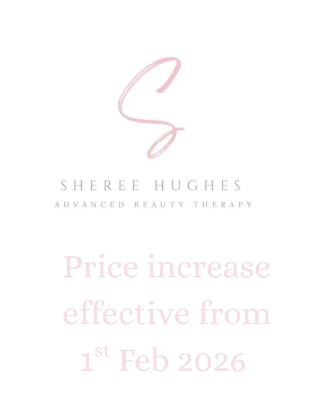 ✨𝐈𝐦𝐩𝐨𝐫𝐭𝐚𝐧𝐭 𝐍𝐨𝐭𝐢𝐜𝐞 ✨

My annual price increase (which I forgot to do last year) 😂🤦🏽&zwj;♀️ will take effect from 1st Feb 2026, i hope you all understand with the rising cost of literally everything, it&rsquo;s a must. Some treatments