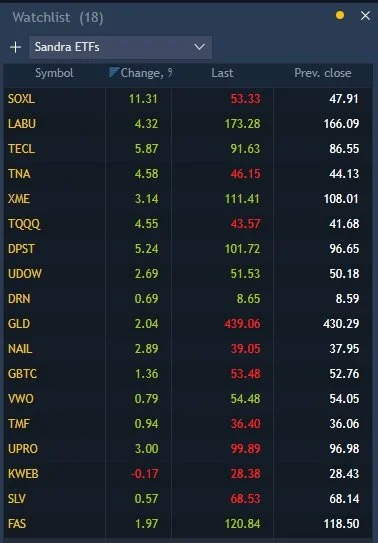 Watchlist TEFS ETFs favoritos Sandra Bellizzi