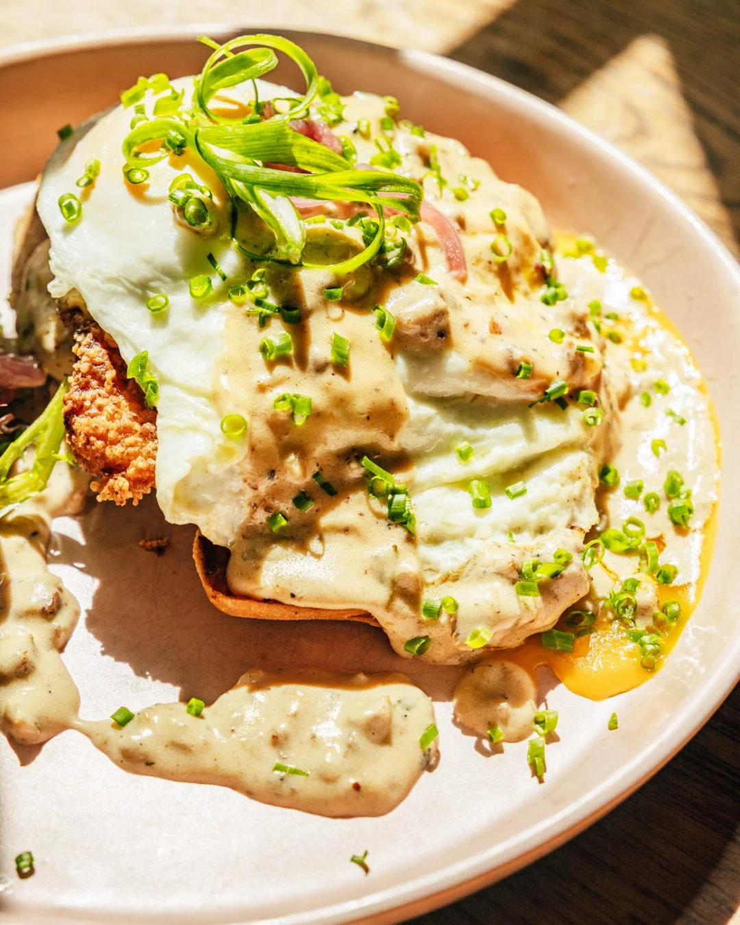 Weekends call for something hearty. Join us for brunch and dig into our loaded biscuits &amp; gravy &mdash; pork sausage, two eggs your way, and crispy potatoes. When sausage gravy&rsquo;s on the table, you know it&rsquo;s going to be a good day.

Se