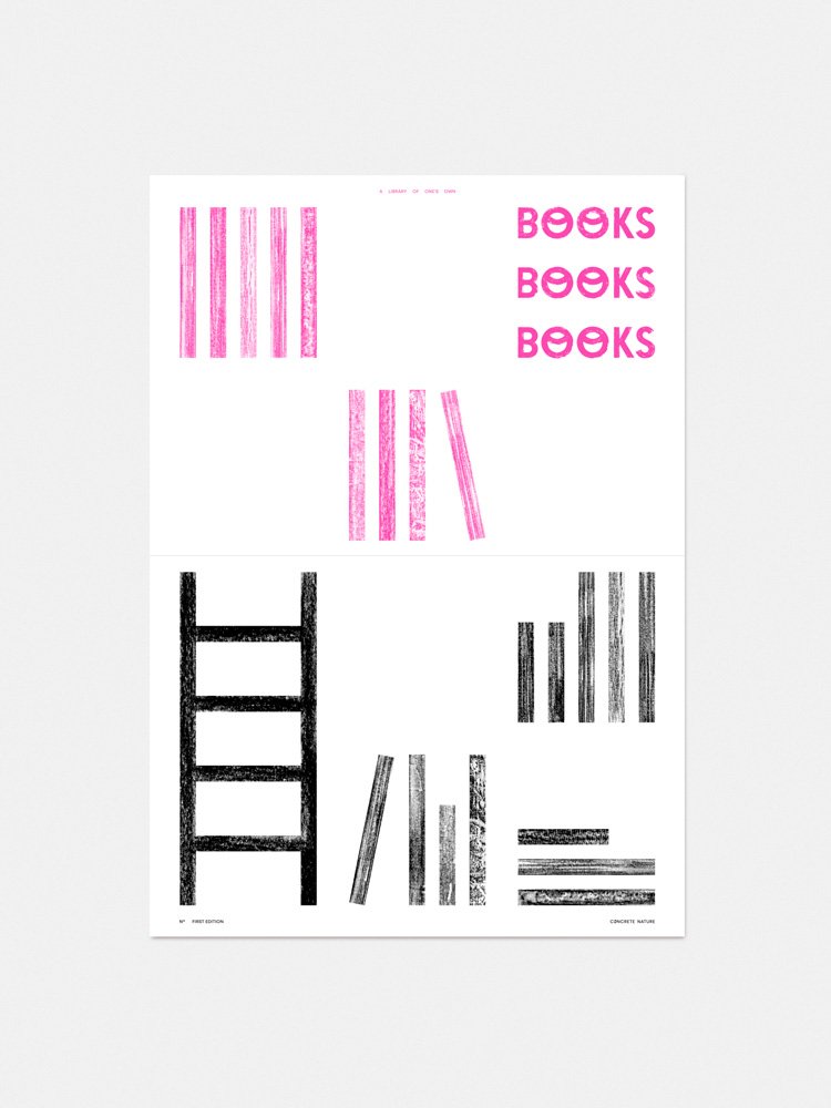 A Library of One's Own A2 Riso Print