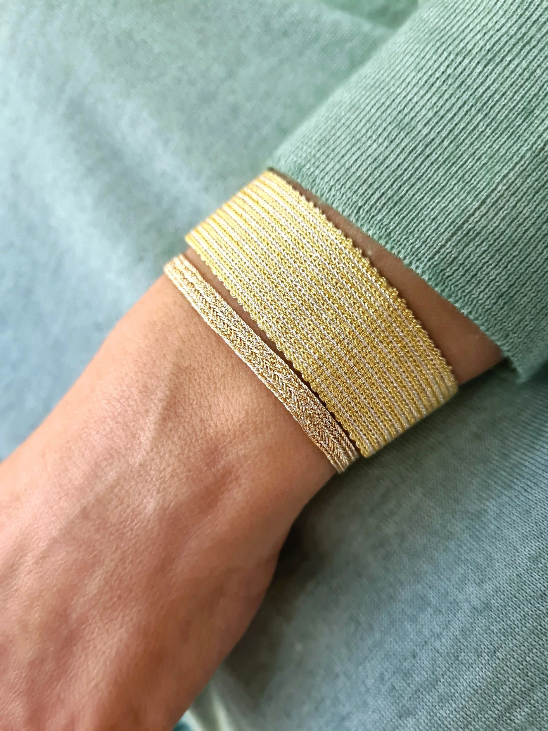 bracciale tessuto dorato