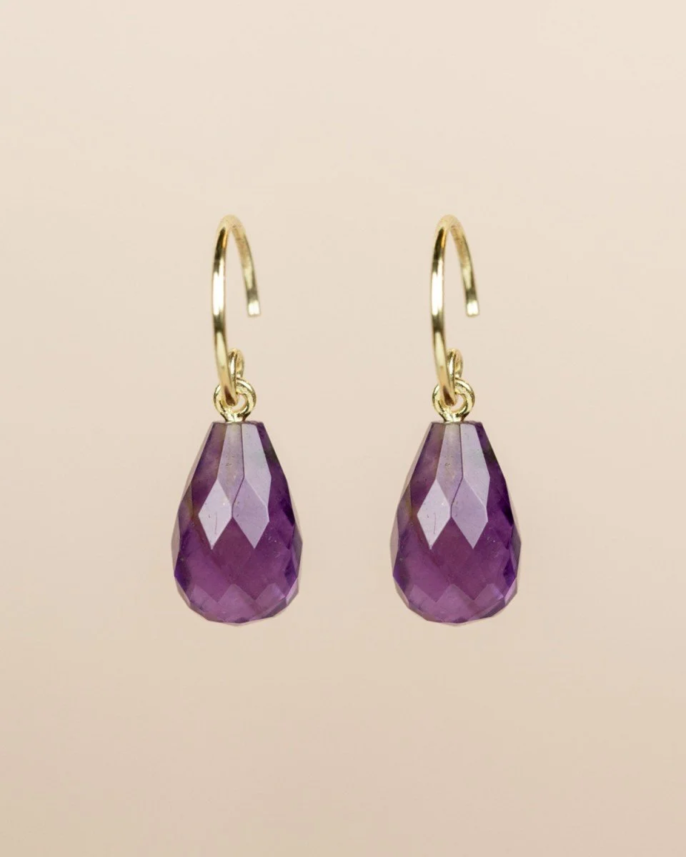 Orecchini con goccia di ametista