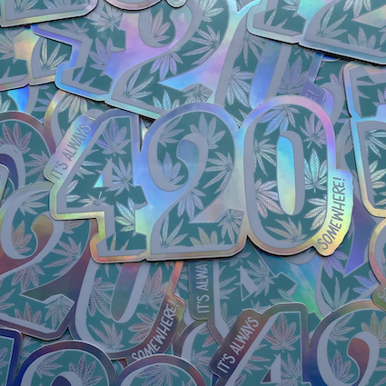 420 Holographic Sticker