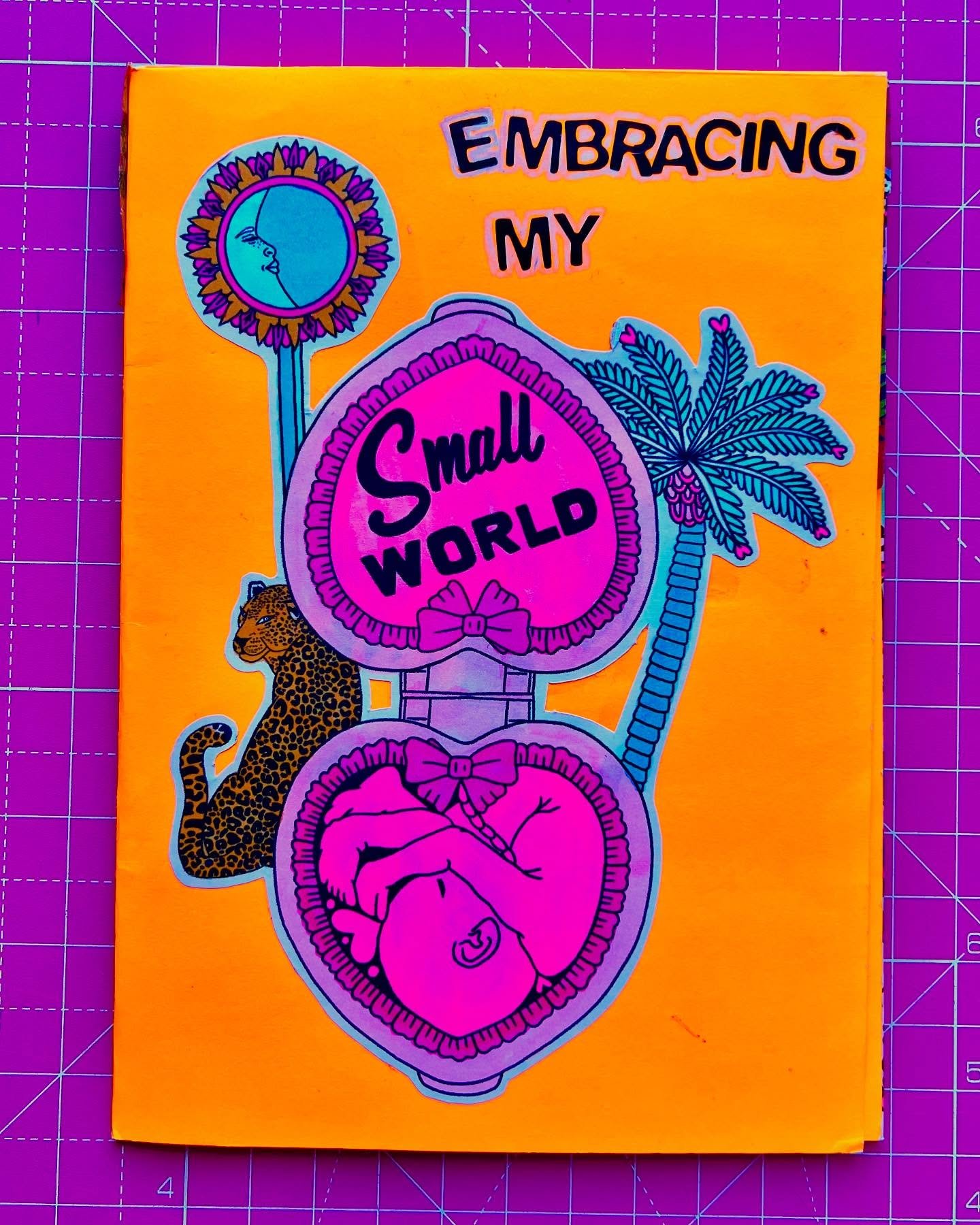 August 2024 was all about embracing my small world. 

The pain I was experiencing was so intense that I wasn&rsquo;t sleeping much. One sleepless night I drew this polly pocket of the tiny human I was growing. I was thinking about the world I wanted 