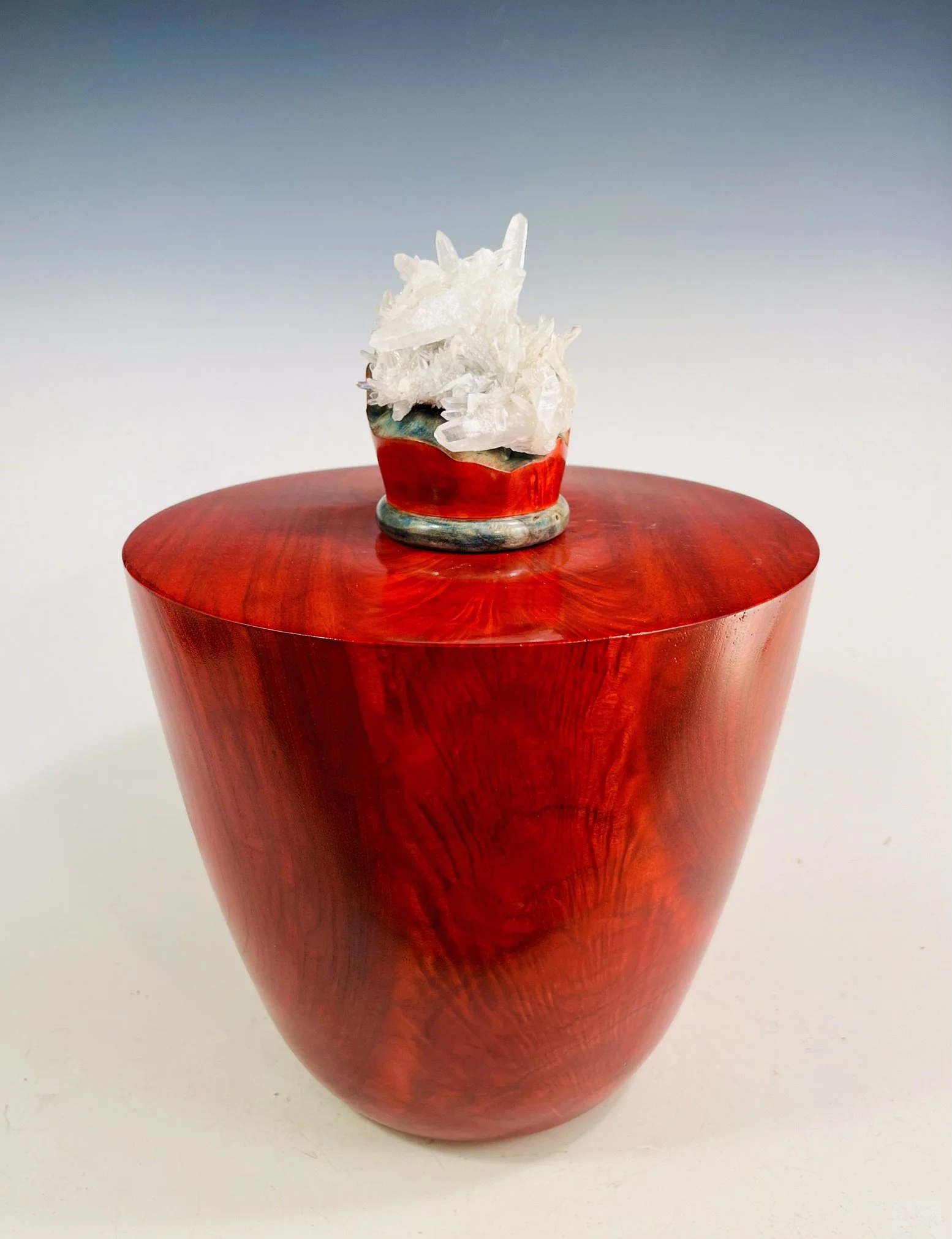 Camphor HollowForm/ Quartz Crystals