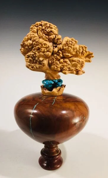 Claro Walnut / Maple Burl Finial