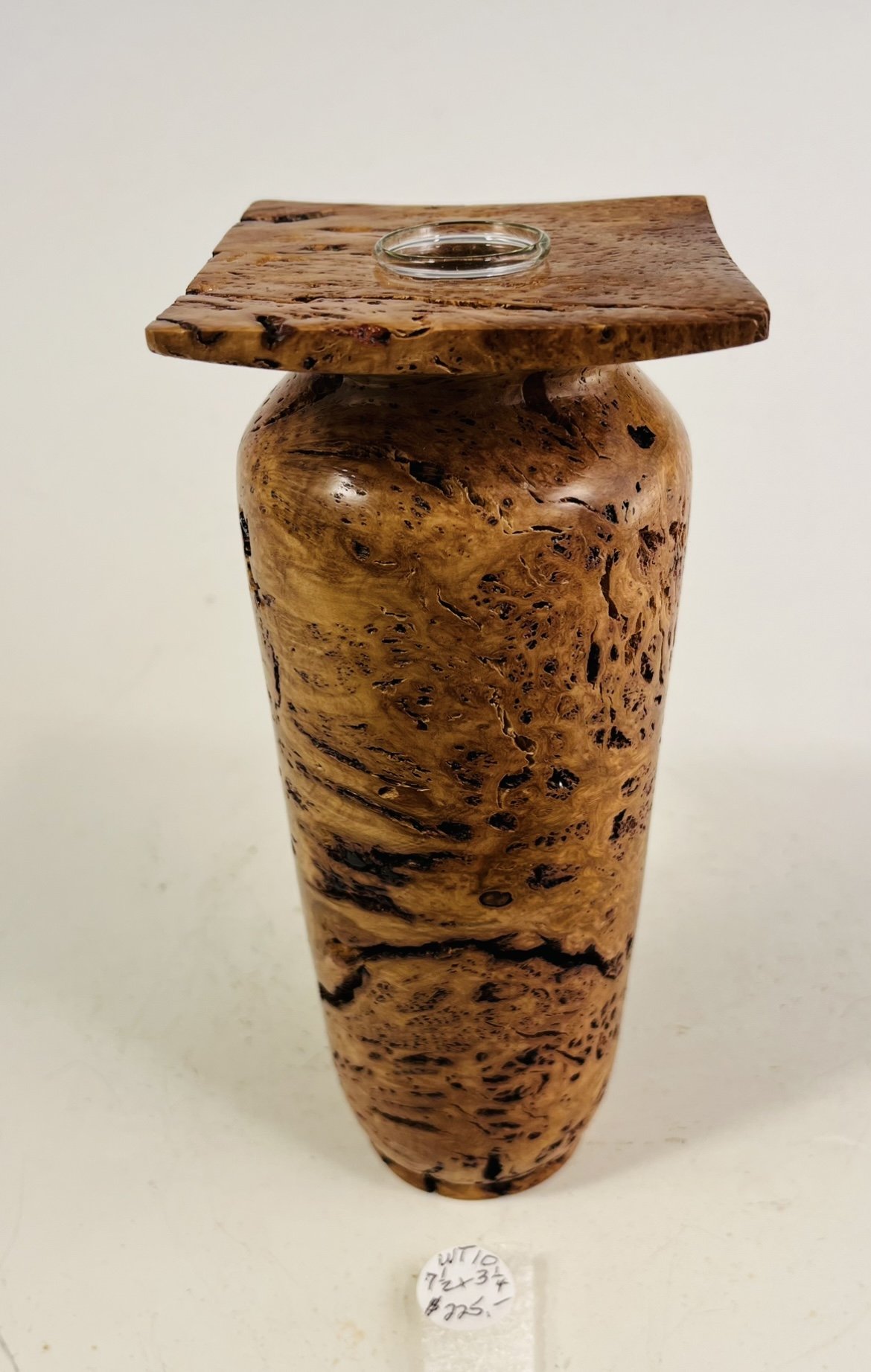 0White Top Burl  Vase        WT10