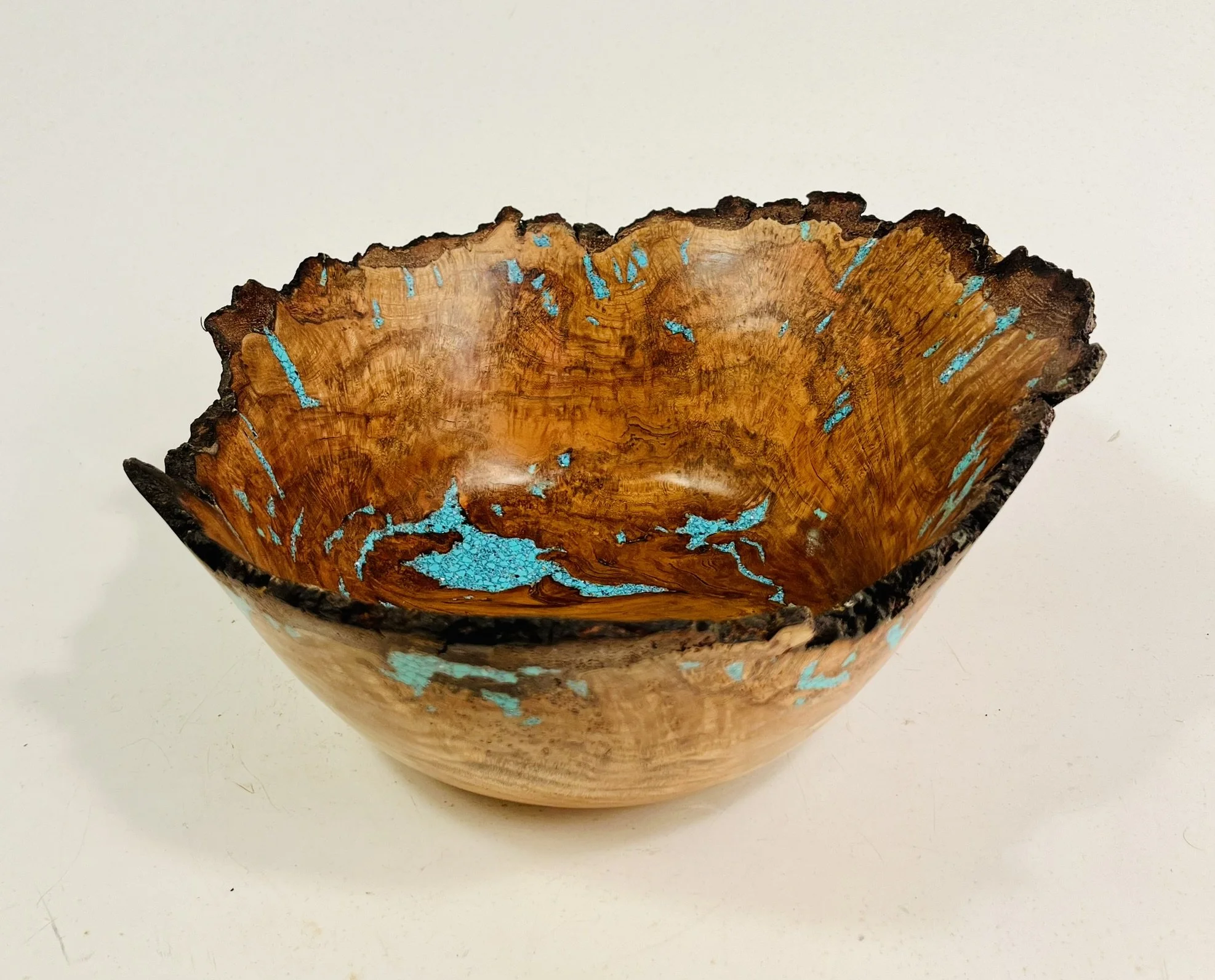 Cherry Burl/Turquoise Bowl         CBT15