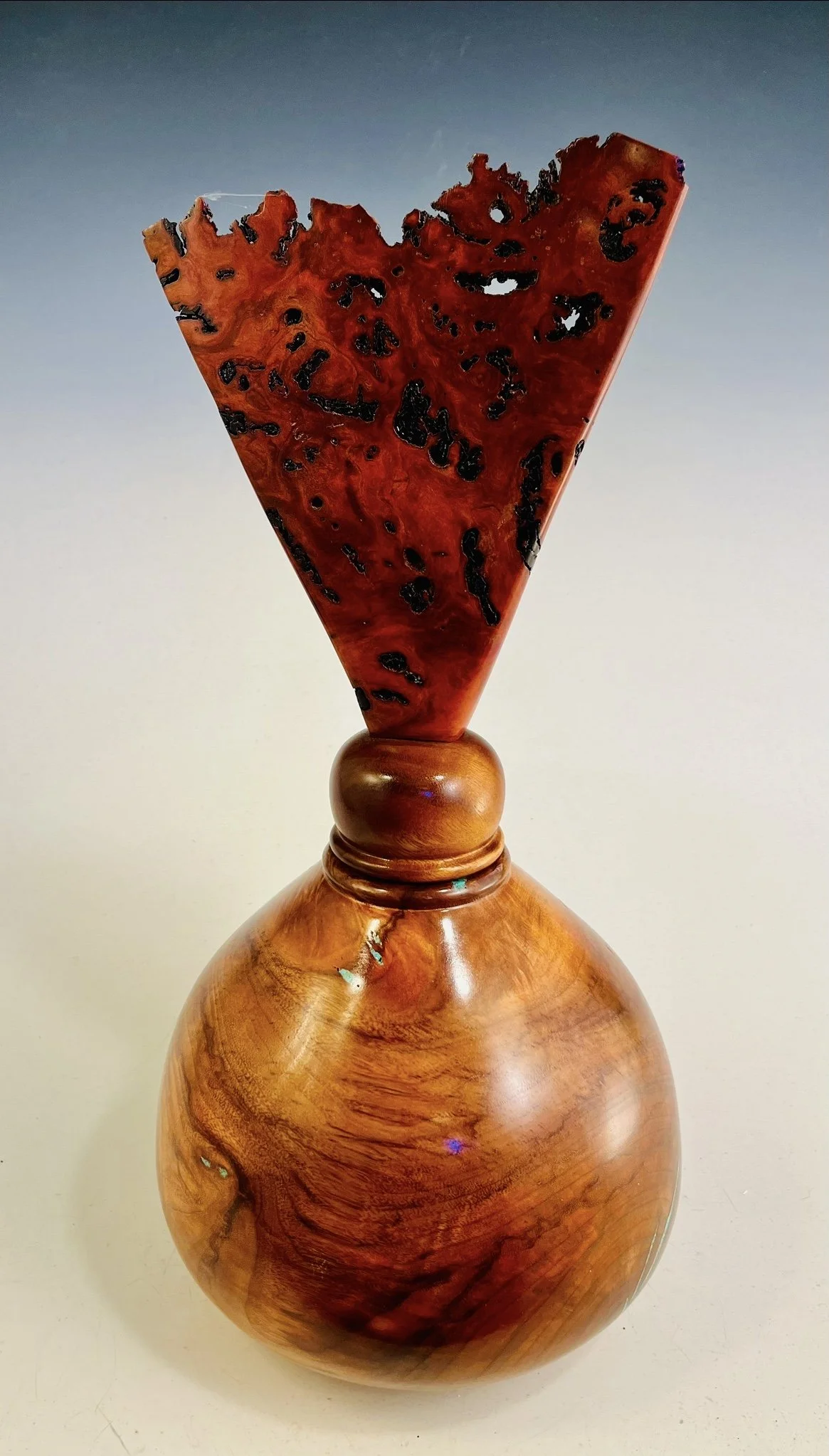 Camphor hollow form/ Red Gum Finial