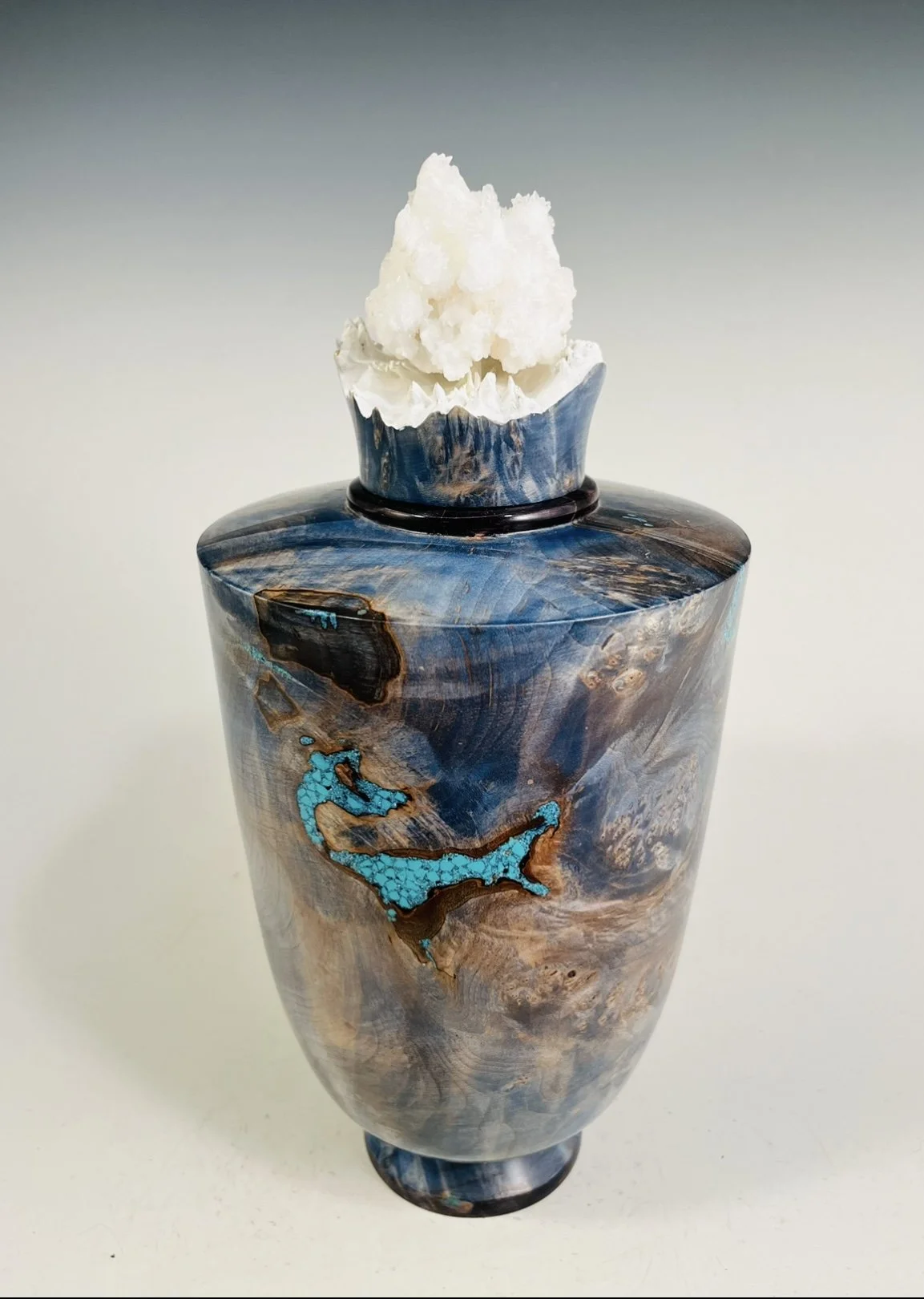 Maple Burl Hollow Form/aragonite Crystal