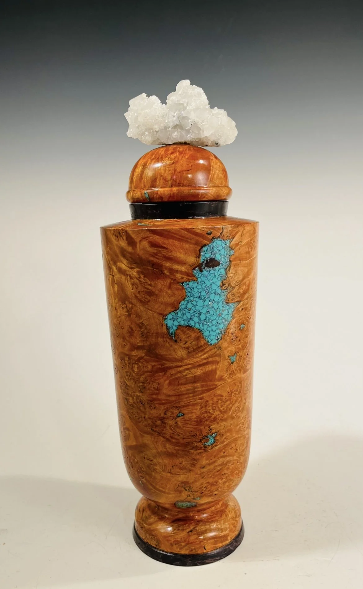 Maple Burl HollowForm/ Quartz Crystal